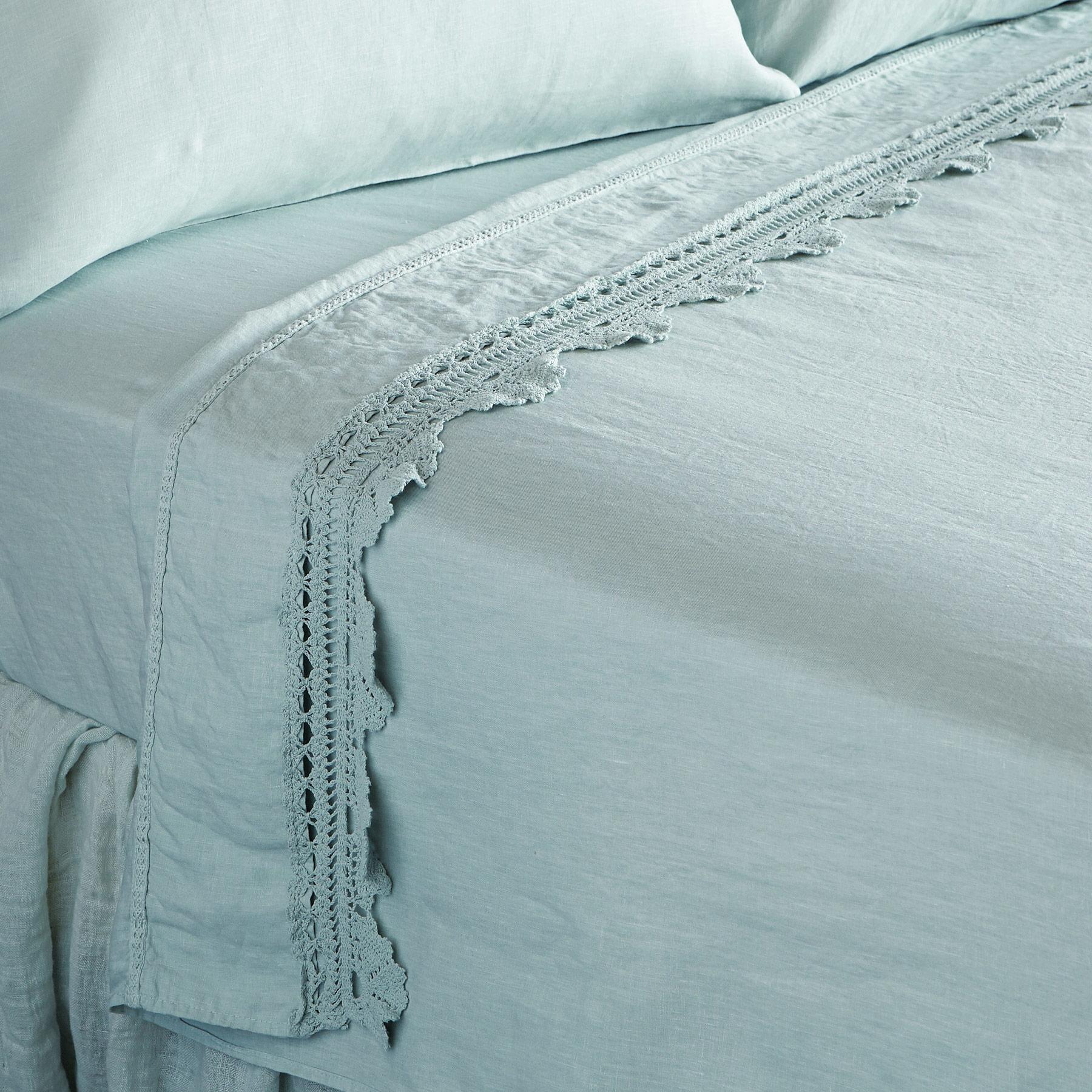 sundance-Gossamer Linen Crochet Flat Sheet-Sundance Outlet