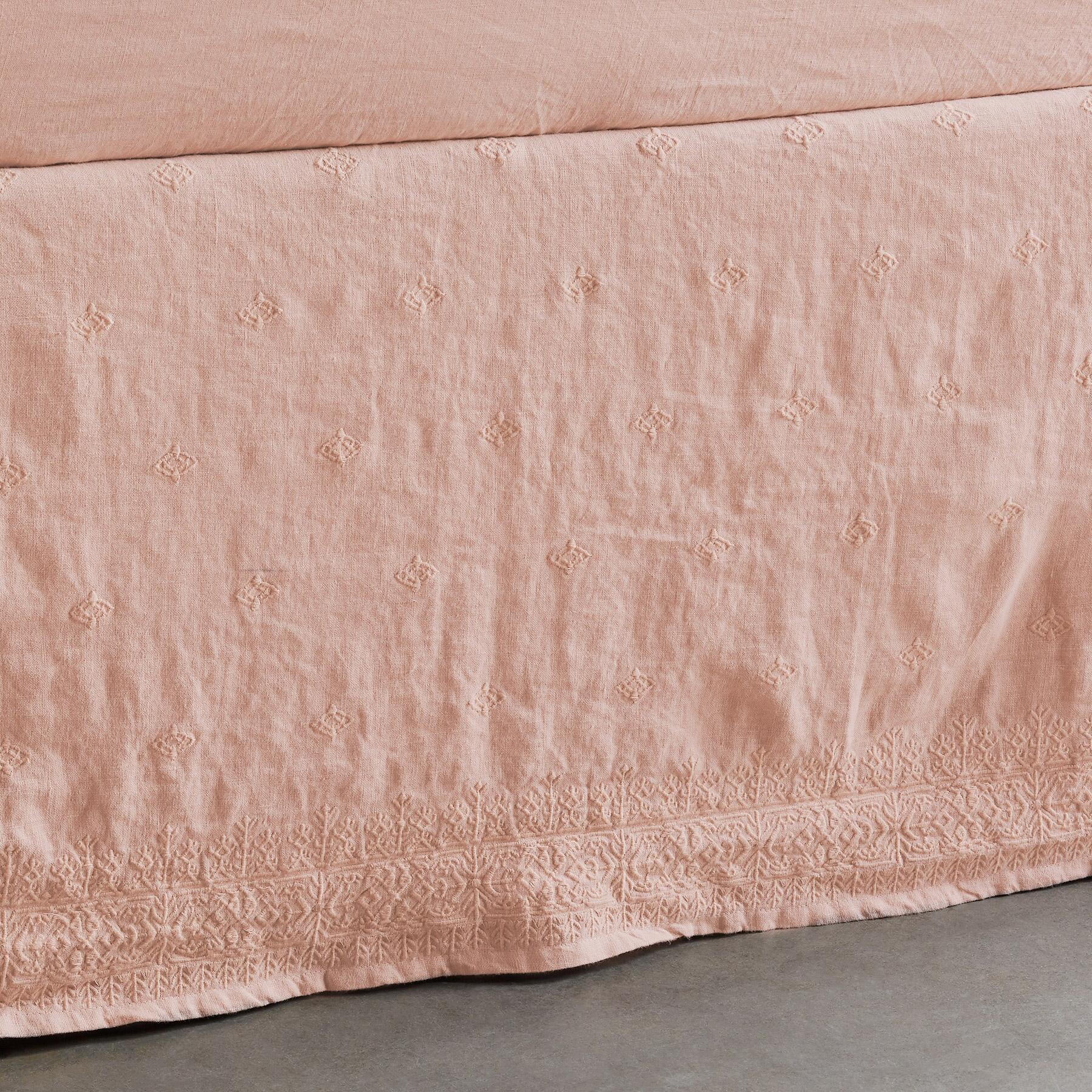 sundance-Gossamer Linen Embroidery Bedskirt-Sundance Outlet