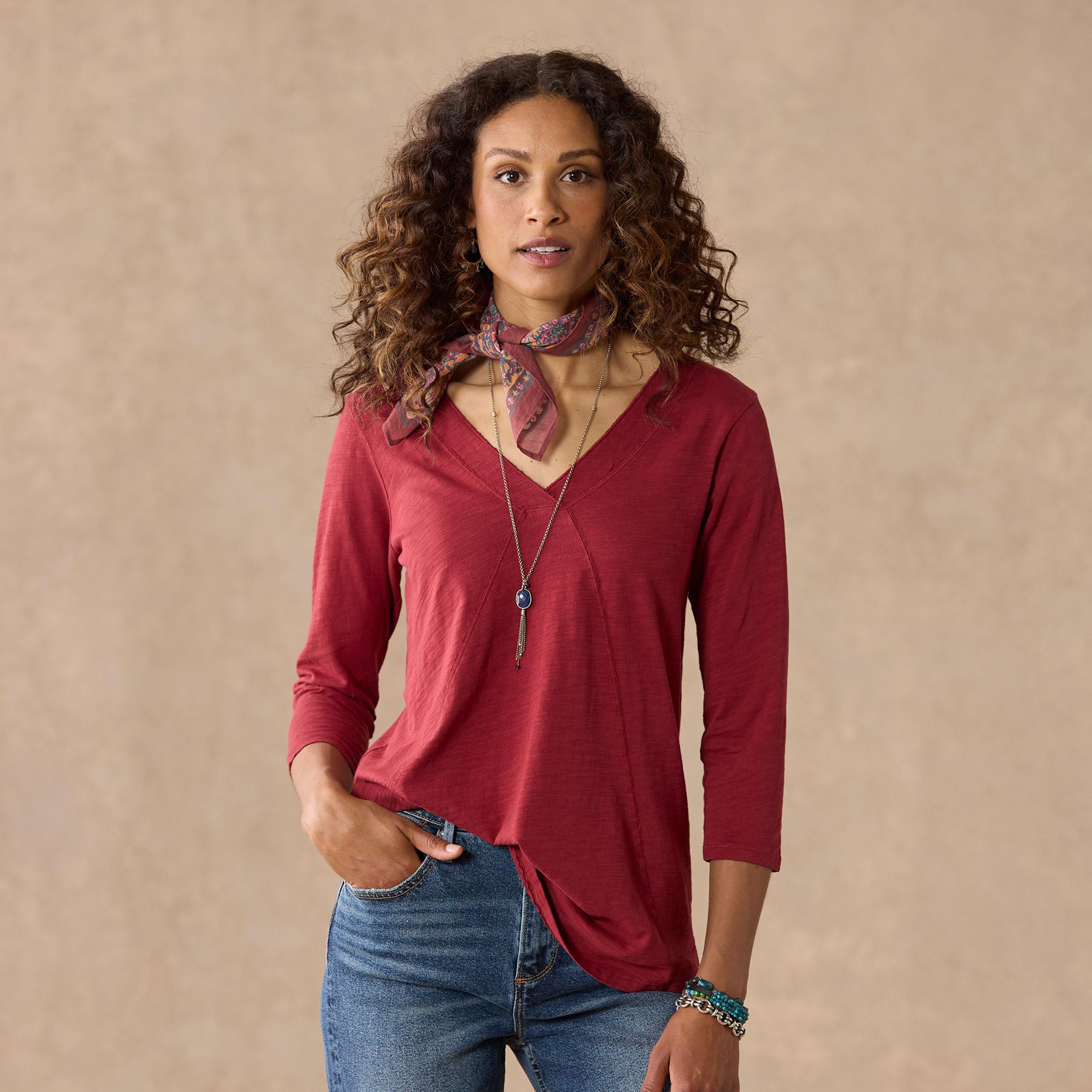 sundance-Everyday Essential Tee 3/4 Sleeve-Sundance Outlet