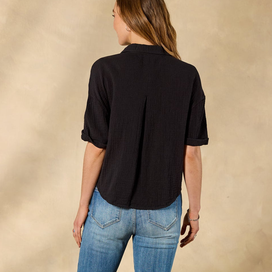 sundance-Mona Gauze Camp Shirt-Sundance Outlet