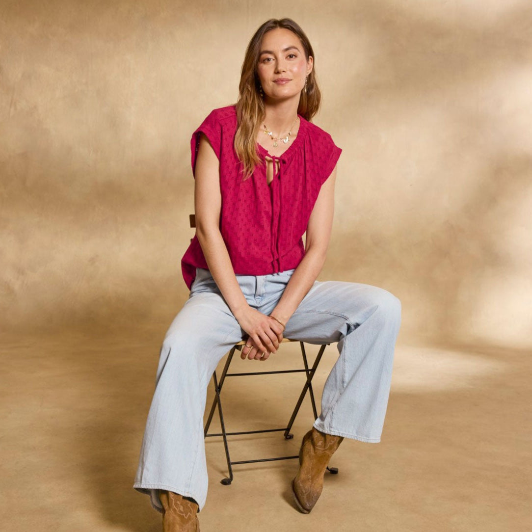 sundance-Gia Eyelet Tee-Sundance Outlet