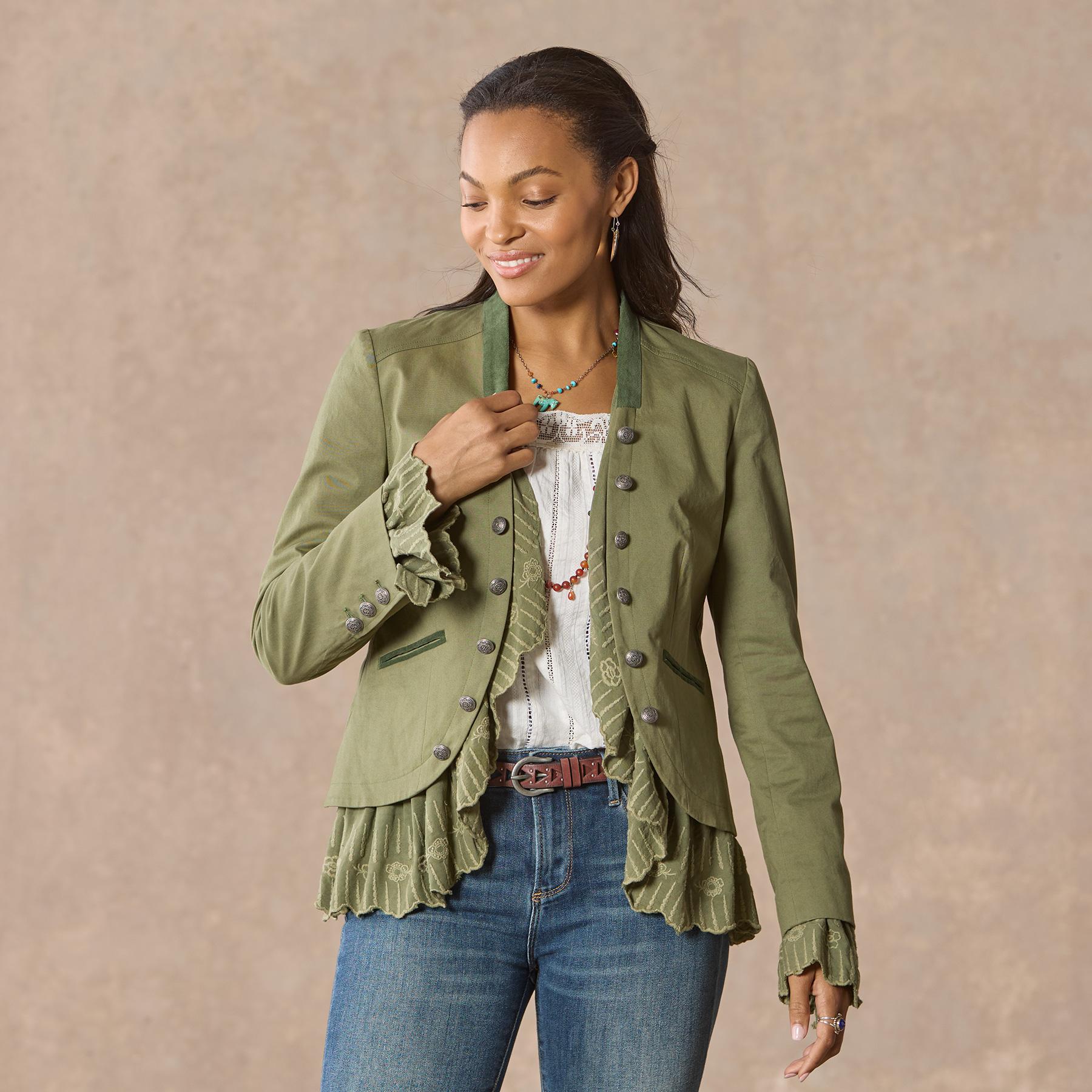 sundance-Caroline Ruffle Jacket, Petite-Sundance Outlet