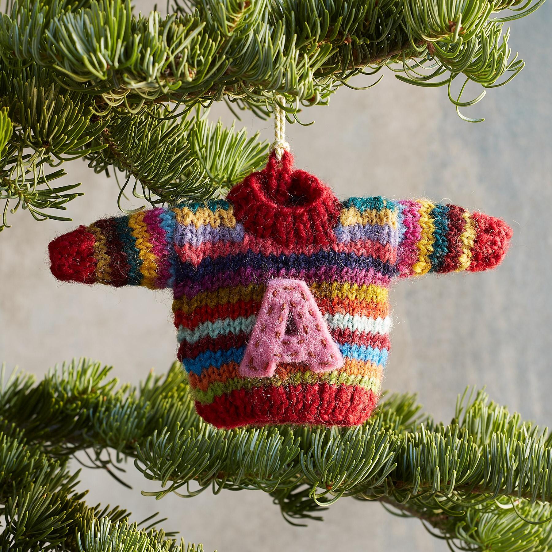 sundance-Striped Initial Sweater Ornament-Sundance Outlet