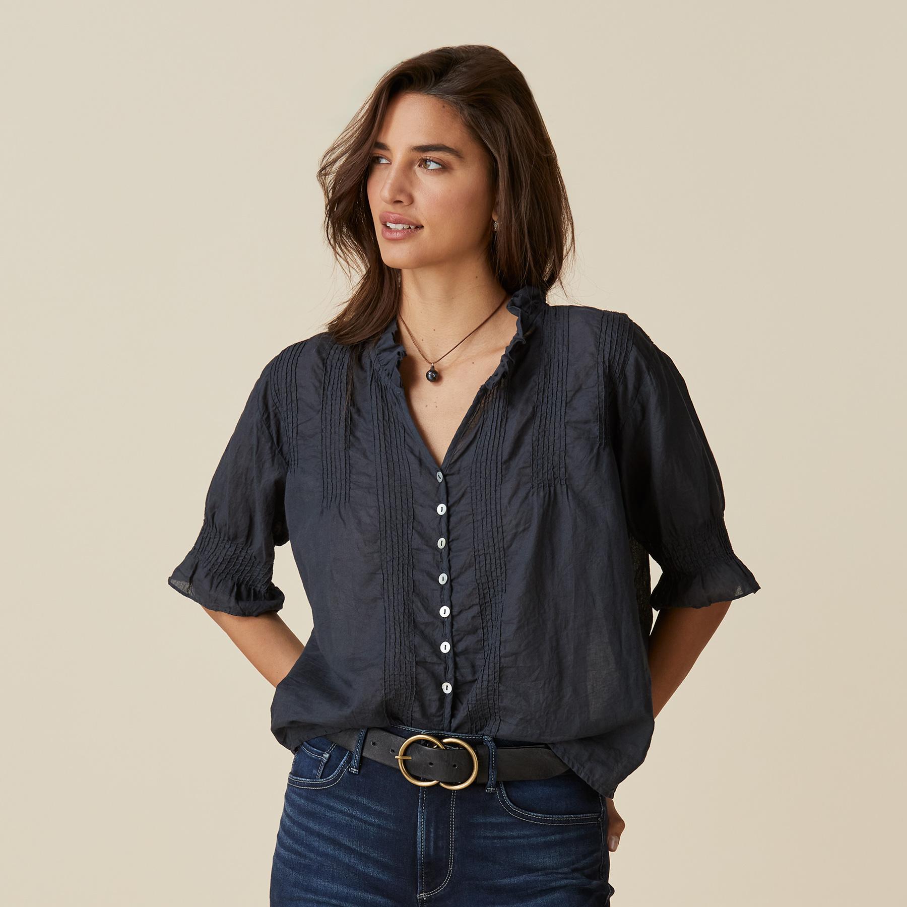 sundance-Sofia Pintuck Shirt-Sundance Outlet