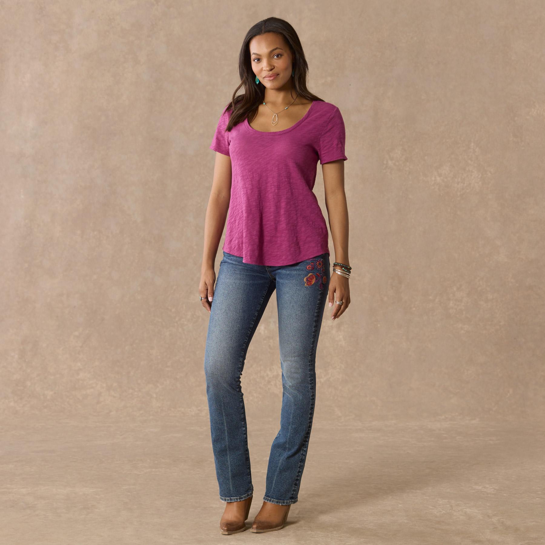 sundance-Ultimate Airy Slub Scoopneck Tee, Petite-Sundance Outlet