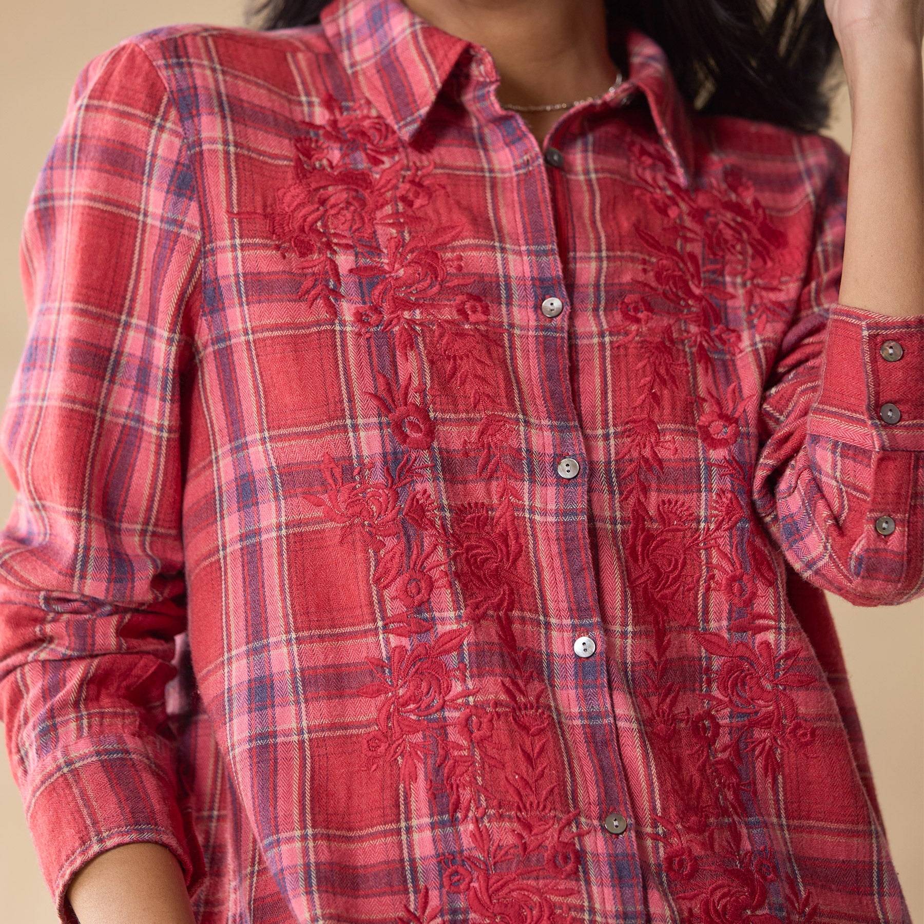 sundance-Amadi Plaid Tunic, Petite-Sundance Outlet