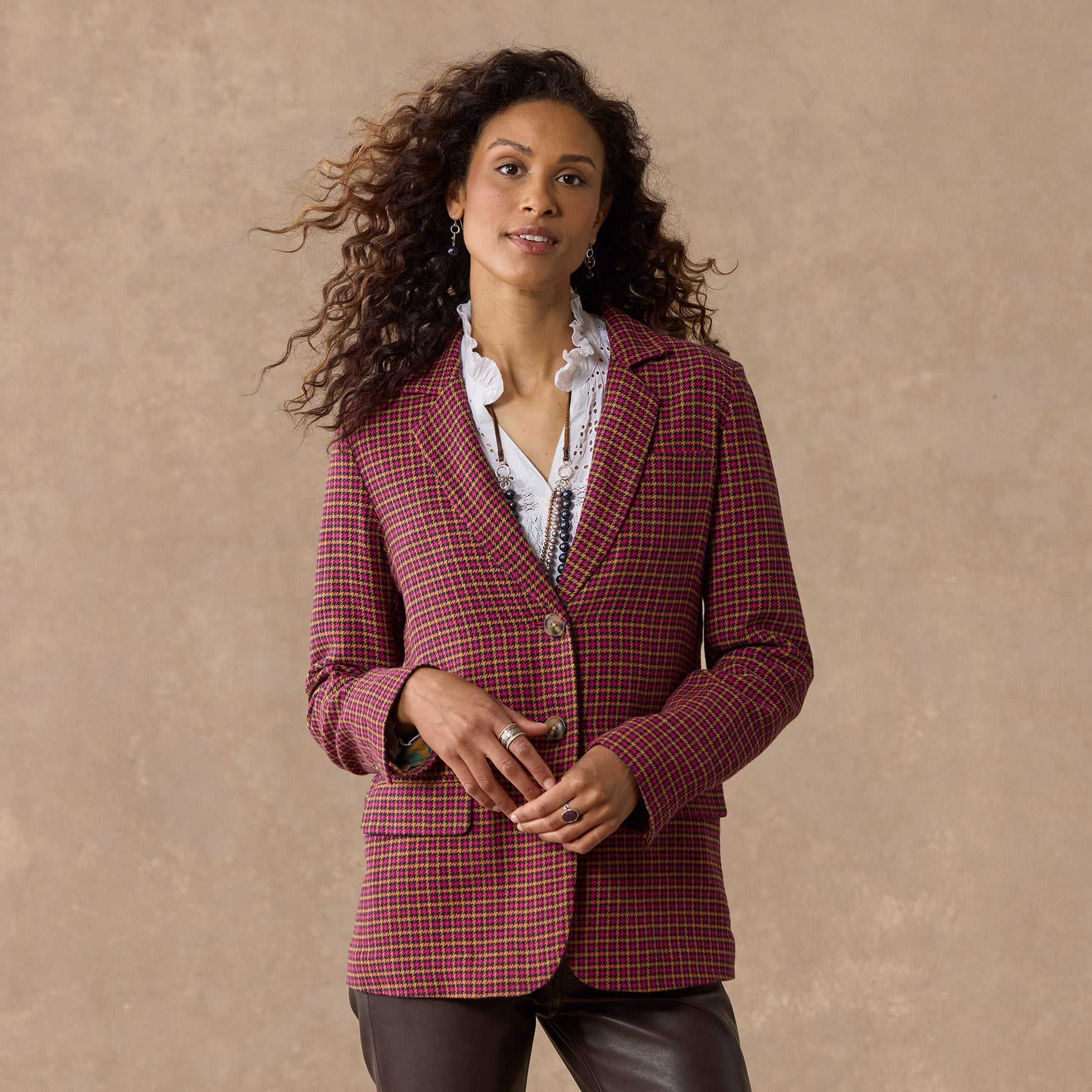 sundance-Mayra Plaid Blazer, Petite-Sundance Outlet