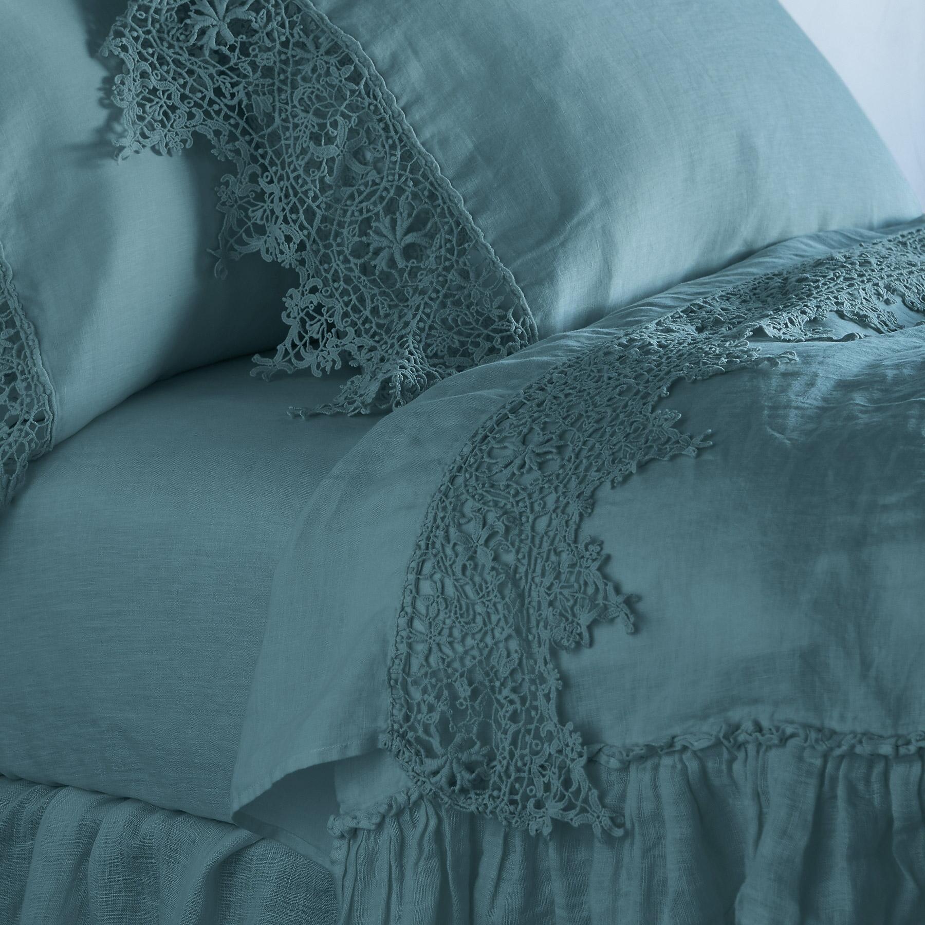 sundance-Gossamer Linen Lace Flat Sheet-Sundance Outlet
