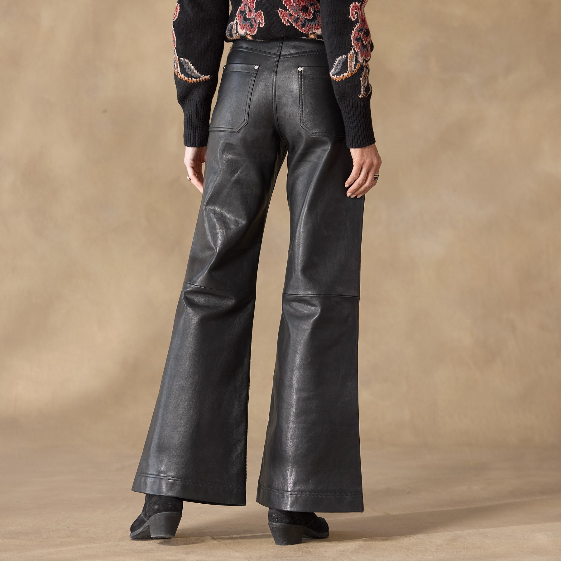 sundance-St Anton Wideleg Leather Pants-Sundance Outlet