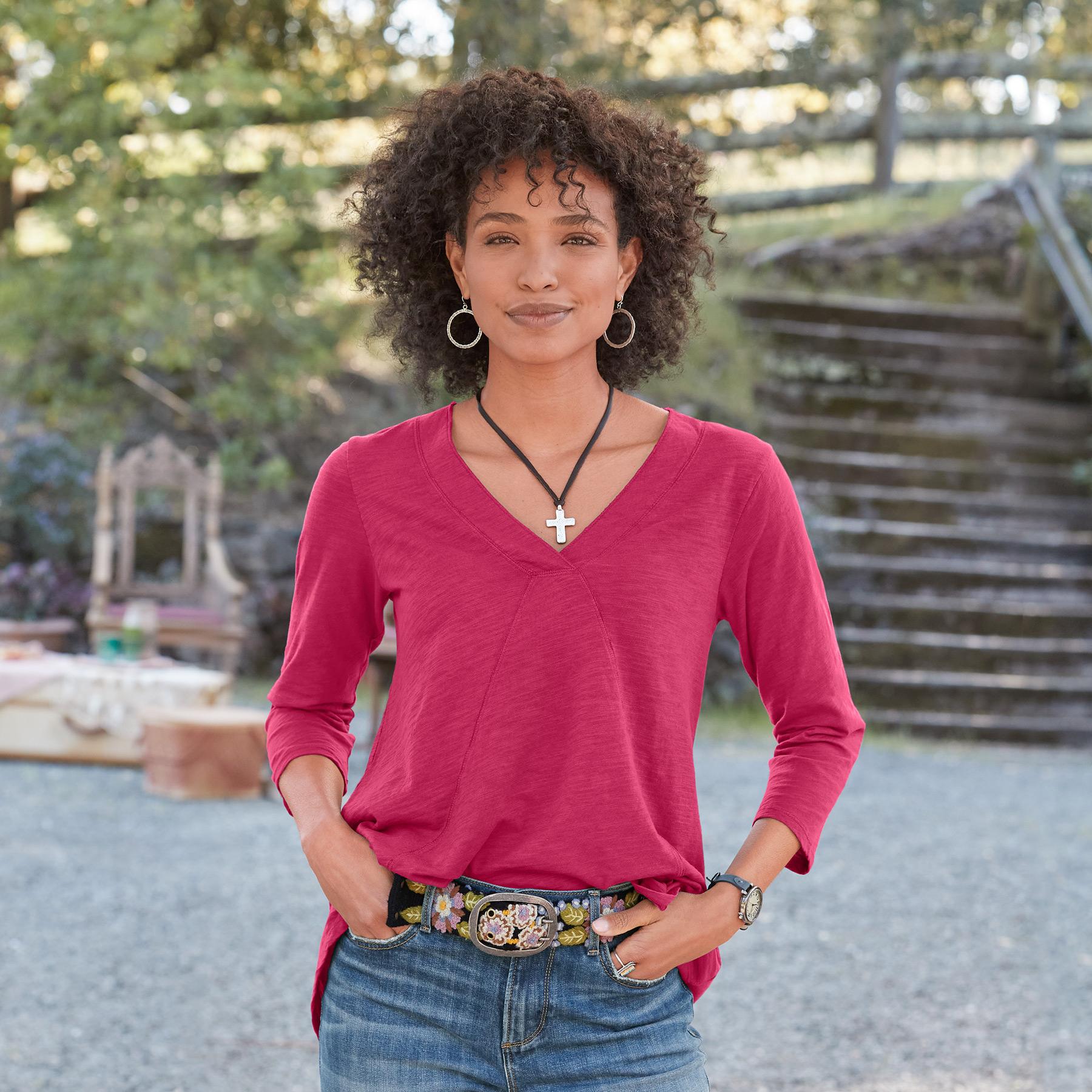 sundance-Everyday Essential Tee 3/4 Sleeve-Sundance Outlet