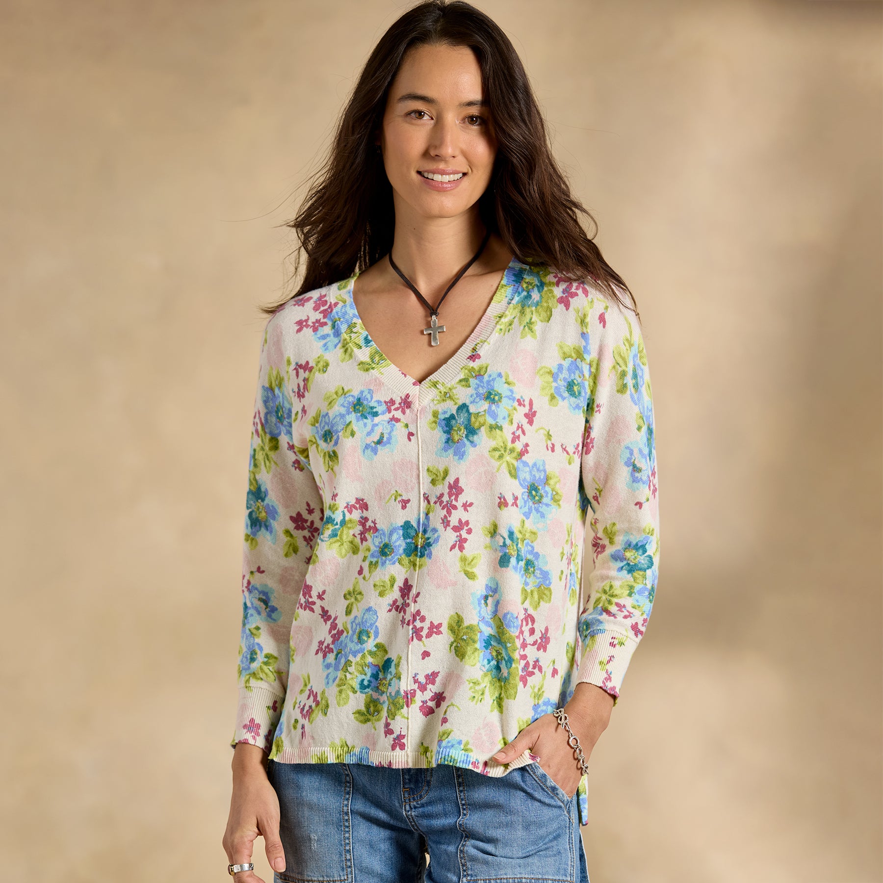 sundance-Floral Johanna Sweater-Sundance Outlet