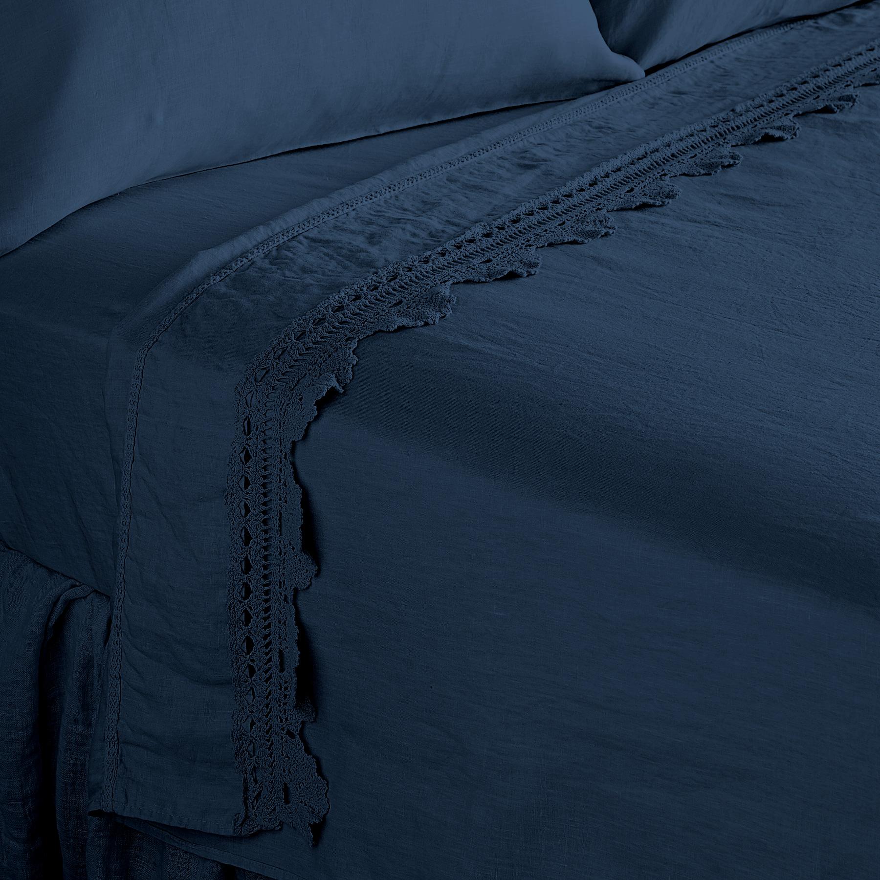 sundance-Gossamer Linen Crochet Flat Sheet-Sundance Outlet