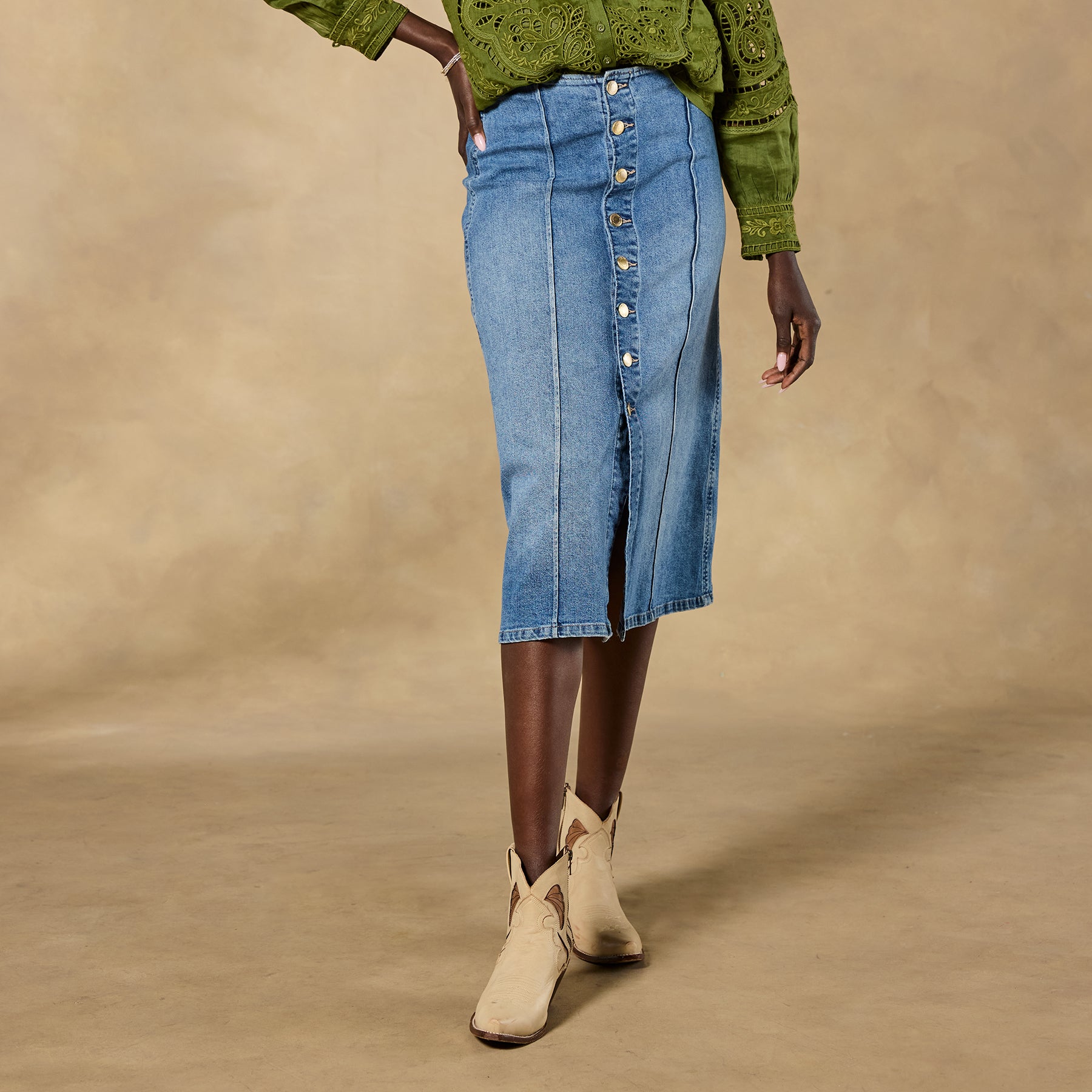 sundance-Alma Denim Skirt-Sundance Outlet