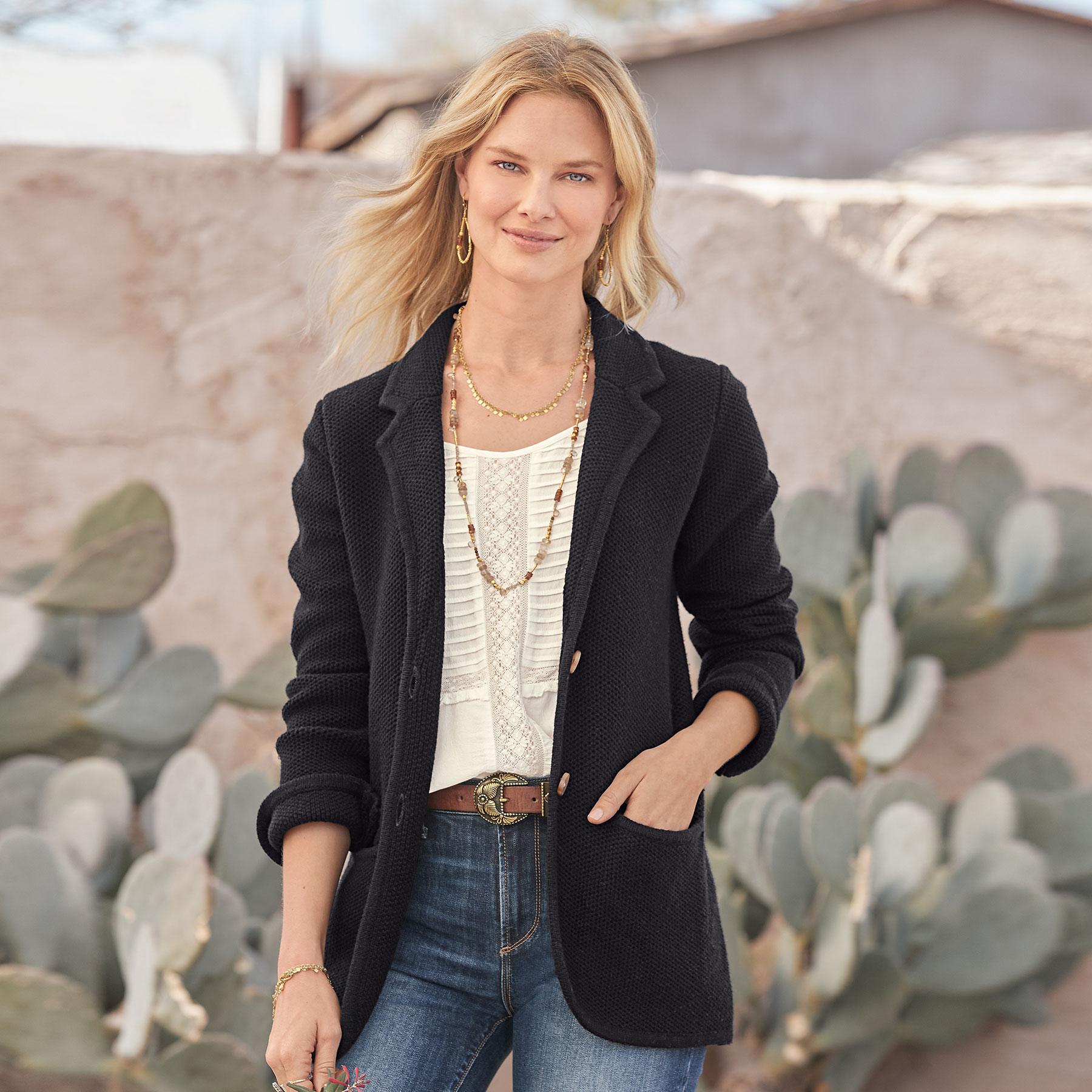 sundance-Ivy League Sweater Blazer, Petite-Sundance Outlet