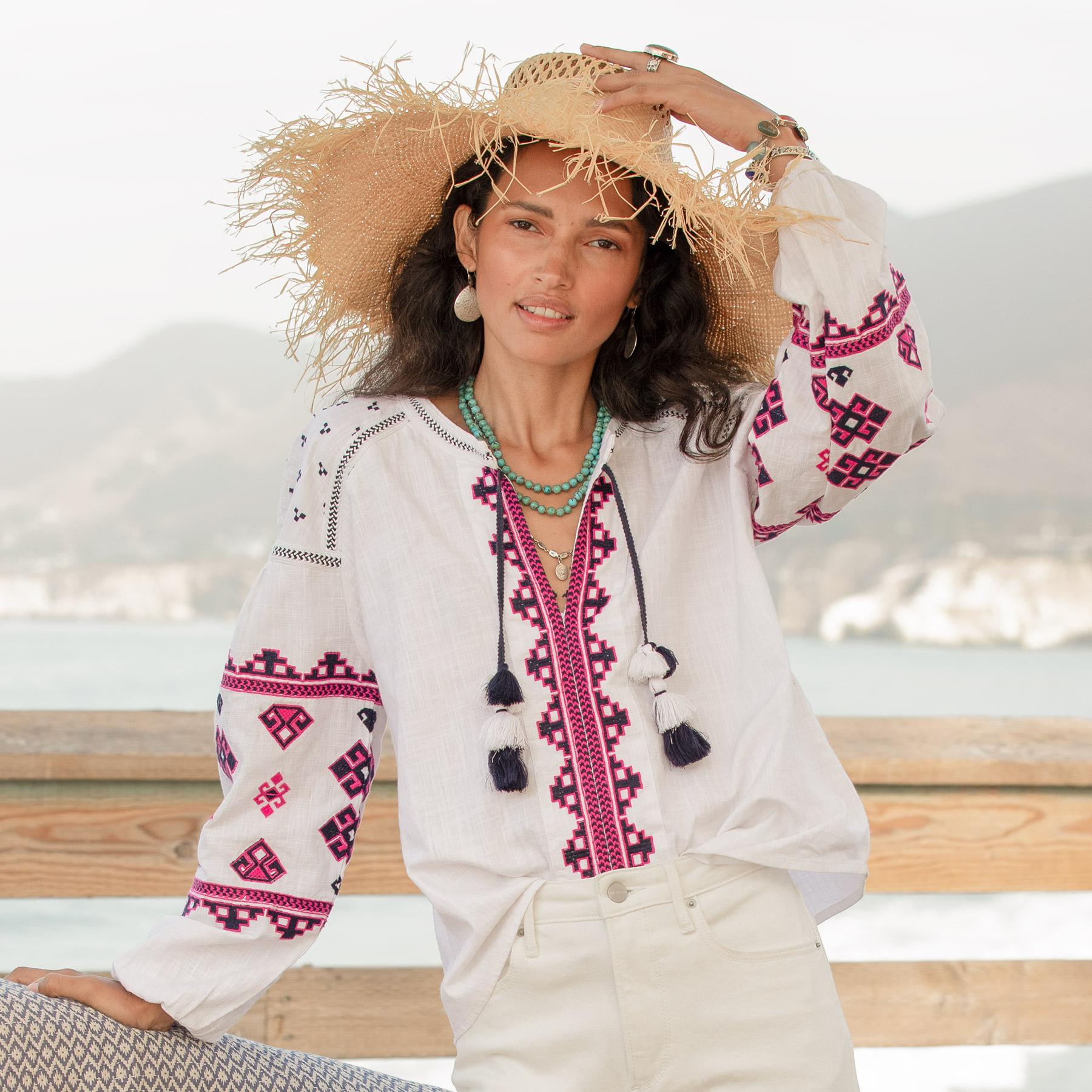 sundance-Delphi Embroidered Top-Sundance Outlet