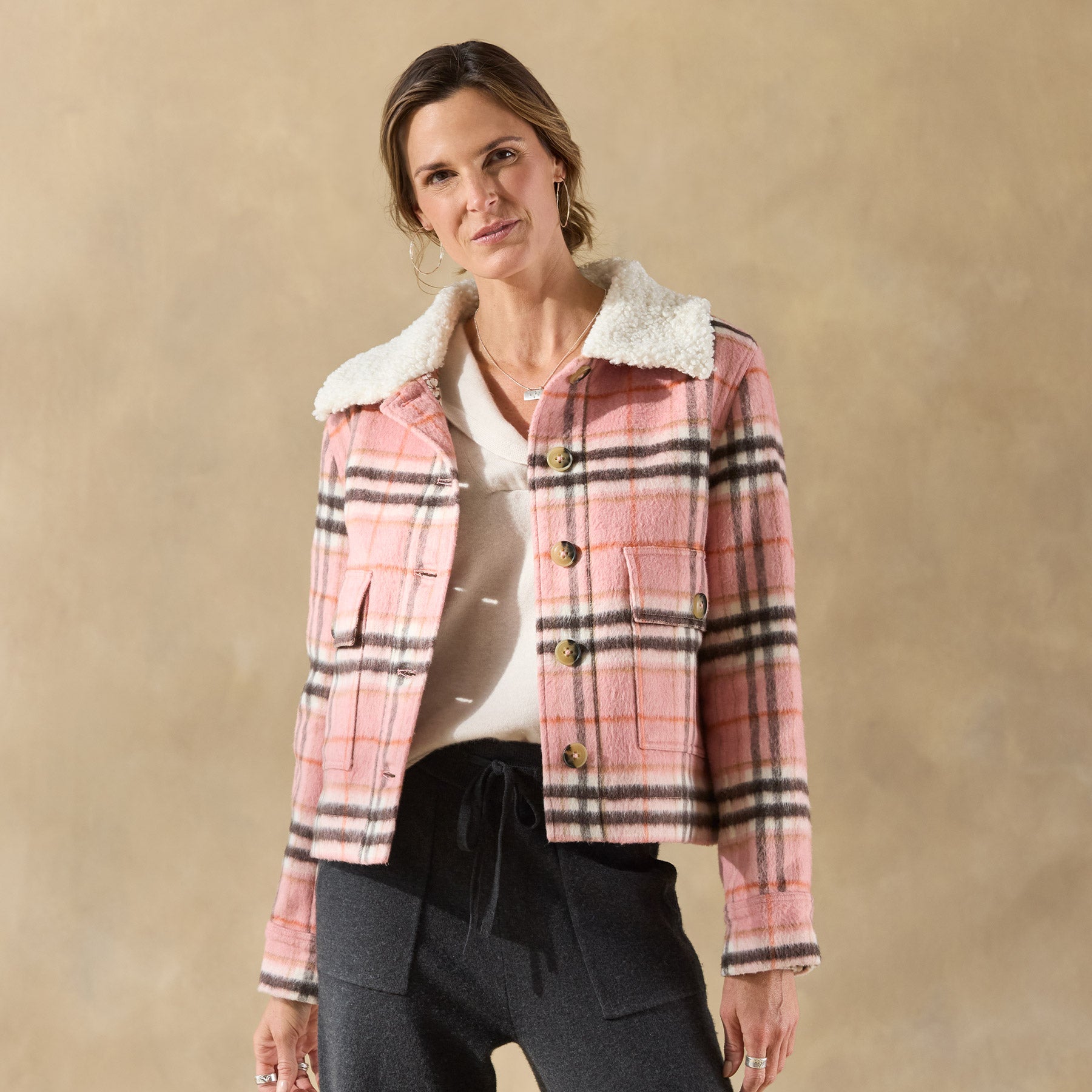 sundance-Edith Plaid Jacket, Petite-Sundance Outlet