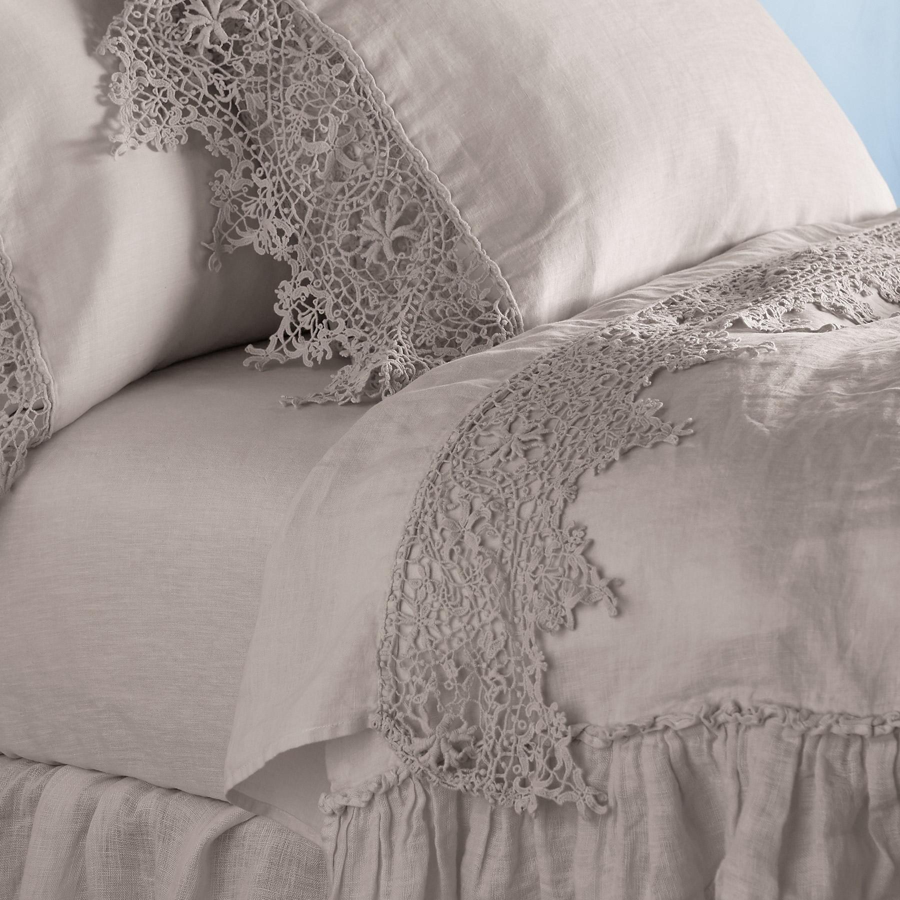 sundance-Gossamer Linen Lace Flat Sheet-Sundance Outlet