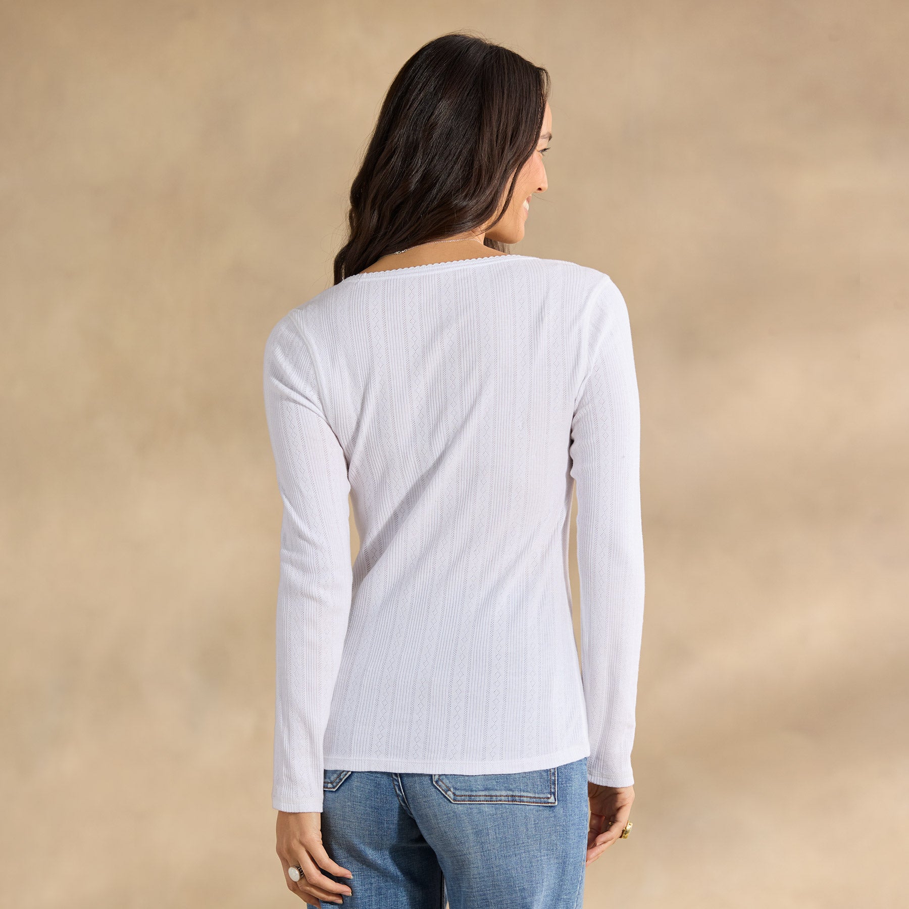 sundance-Perfect Pointelle Crewneck, Petite-Sundance Outlet