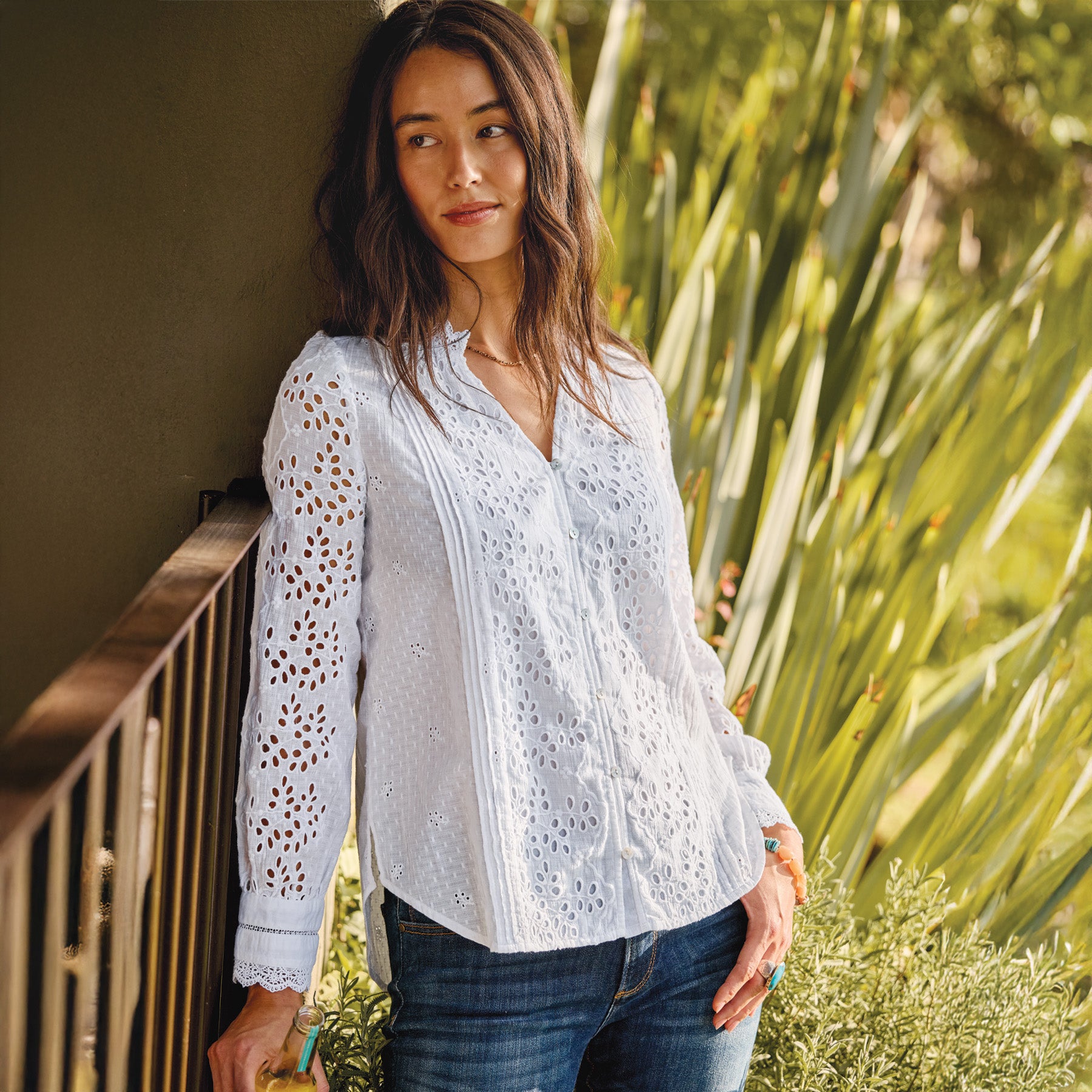 sundance-Valeria Eyelet Shirt-Sundance Outlet