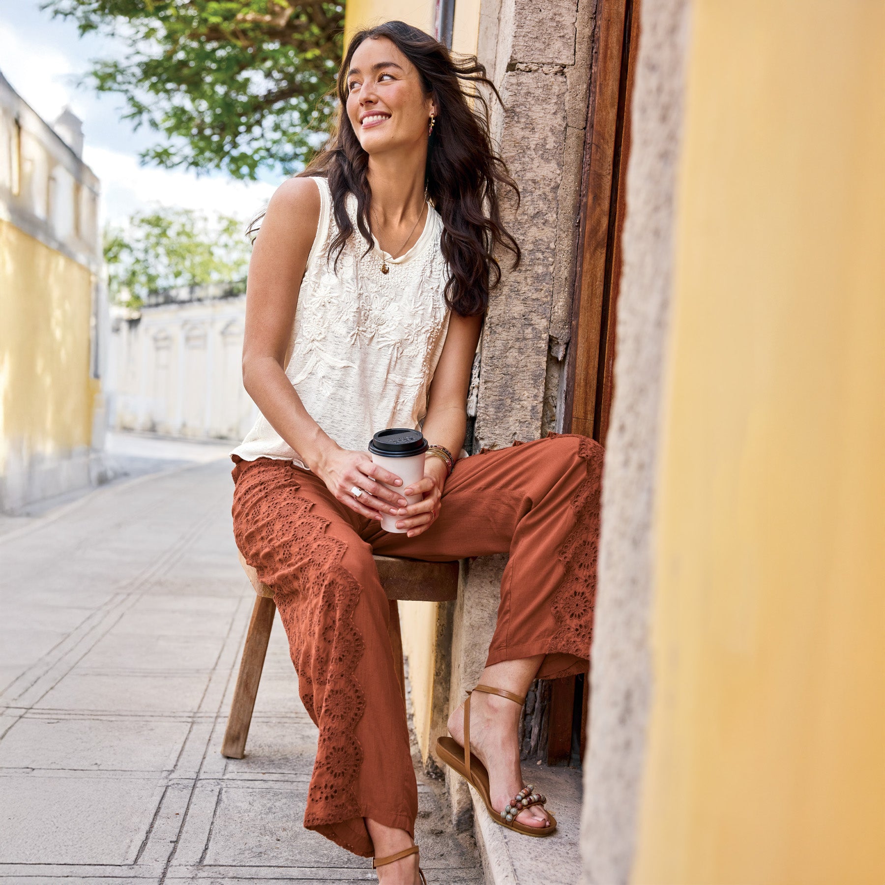 sundance-Suvi Eyelet Pants-Sundance Outlet