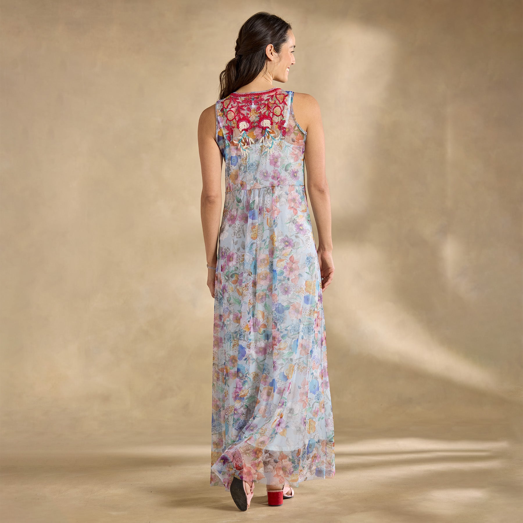 sundance-Floral Dancer Mesh Dress-Sundance Outlet