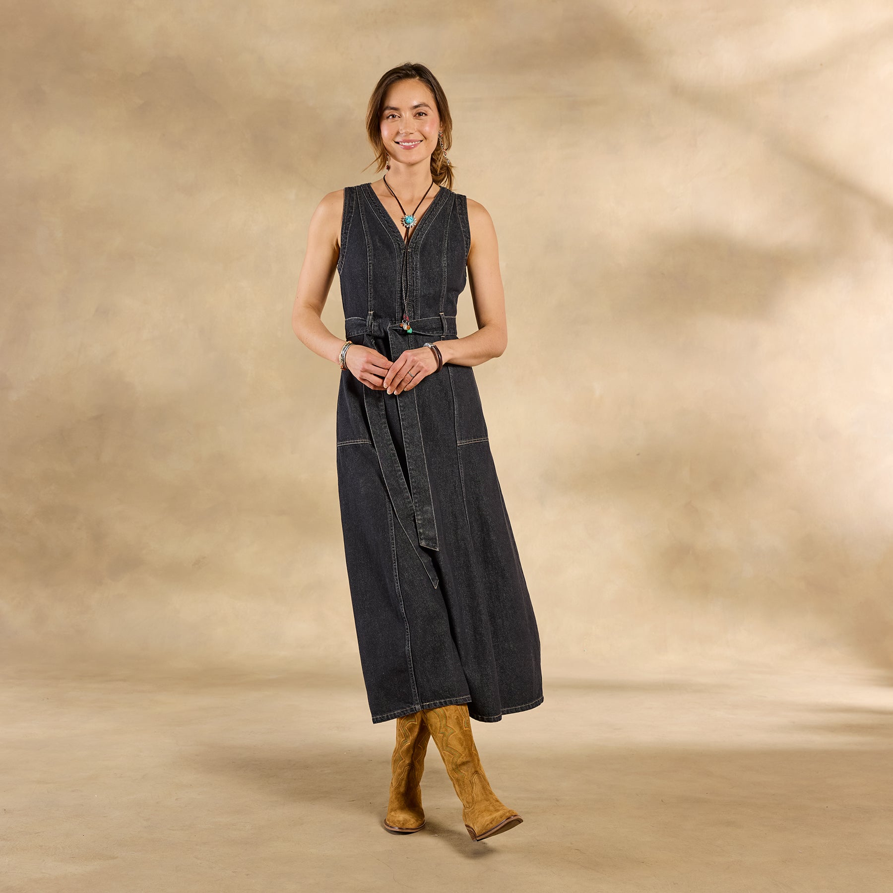 sundance-Poppy Denim Dress, Petite-Sundance Outlet