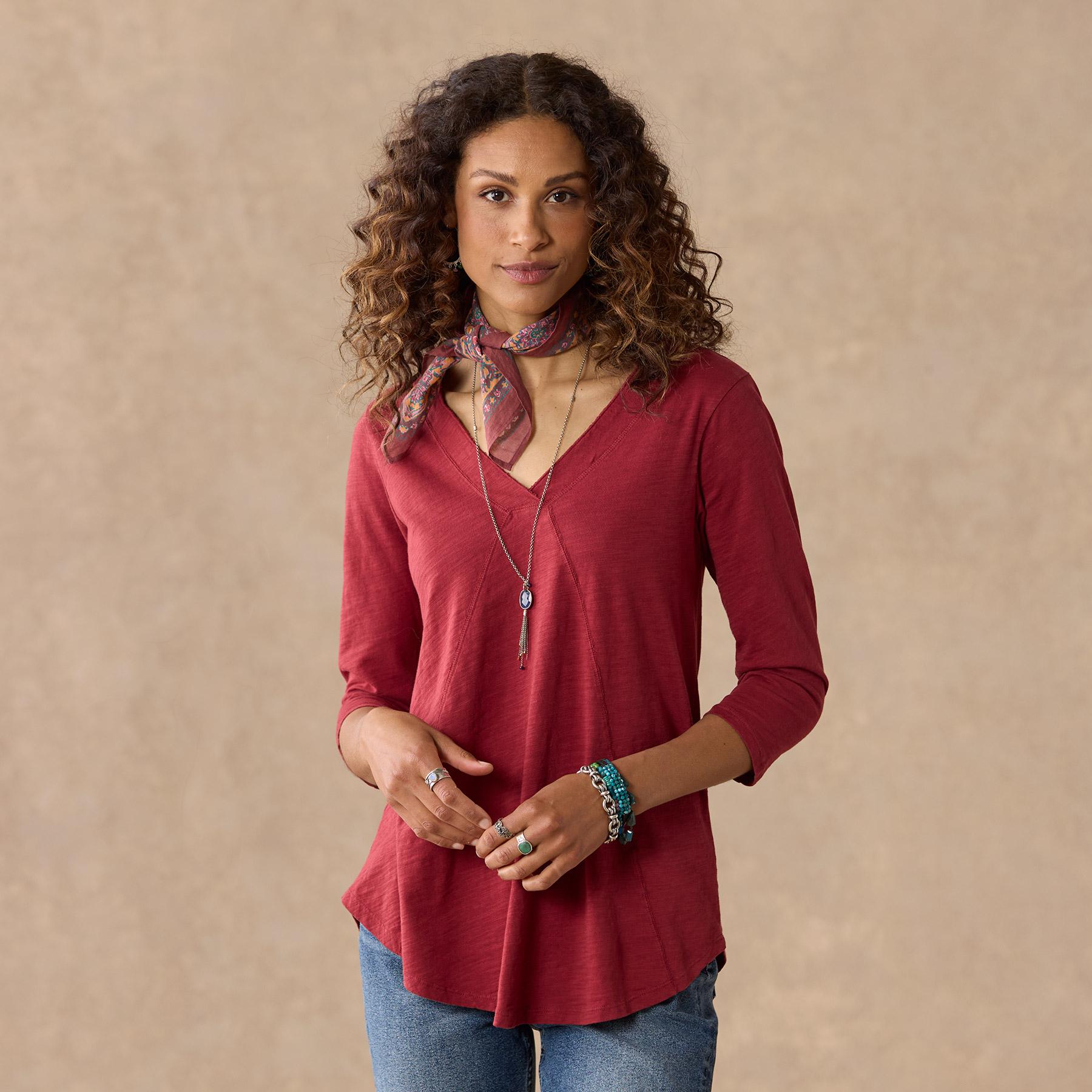 sundance-Everyday Essential Tee 3/4 Sleeve-Sundance Outlet