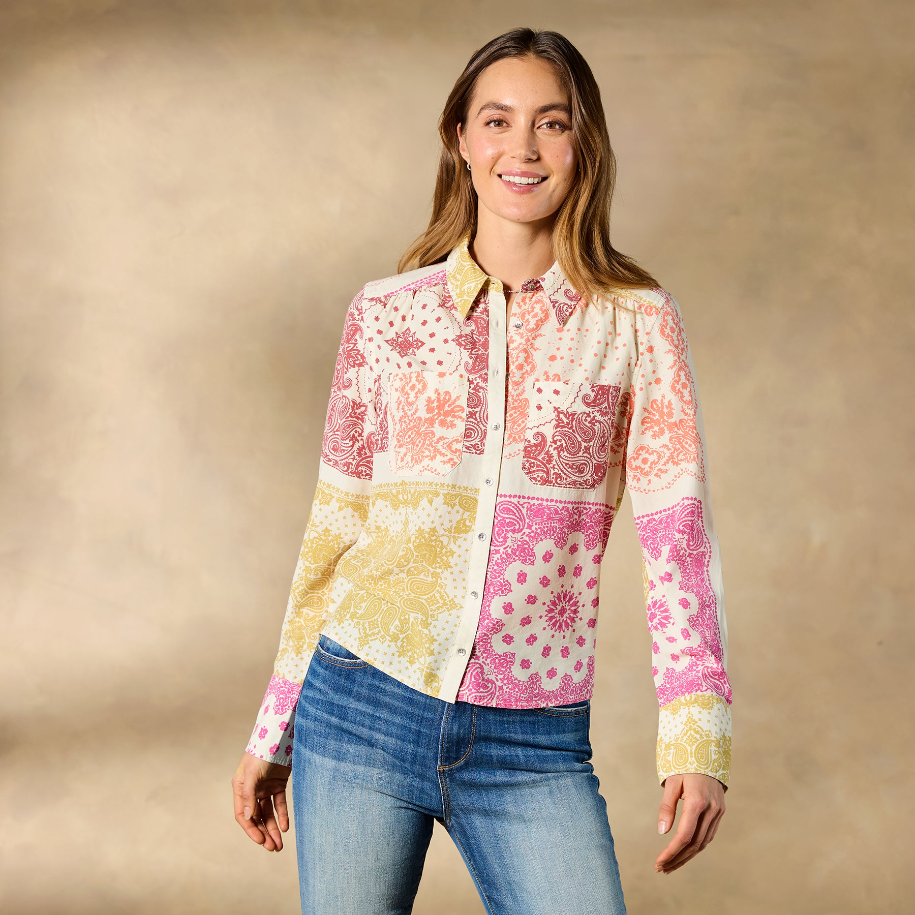 sundance-Ryleigh Mixed-Print Shirt, Petite-Sundance Outlet