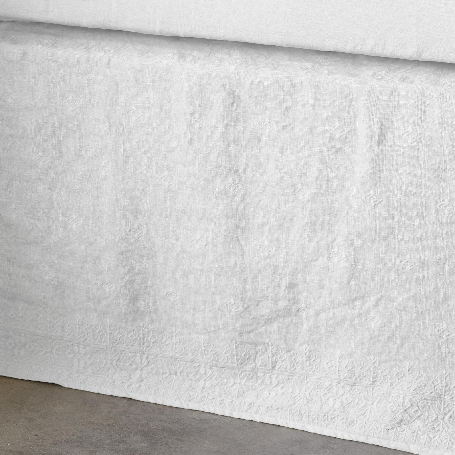 sundance-Gossamer Linen Embroidery Bedskirt-Sundance Outlet