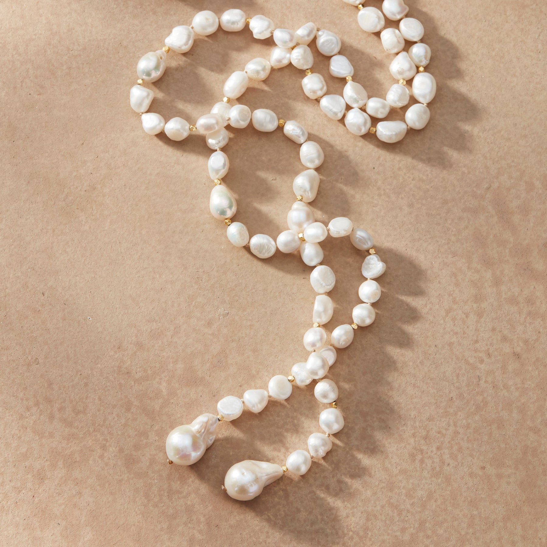 sundance-White Pearl Lariat Necklace-Sundance Outlet