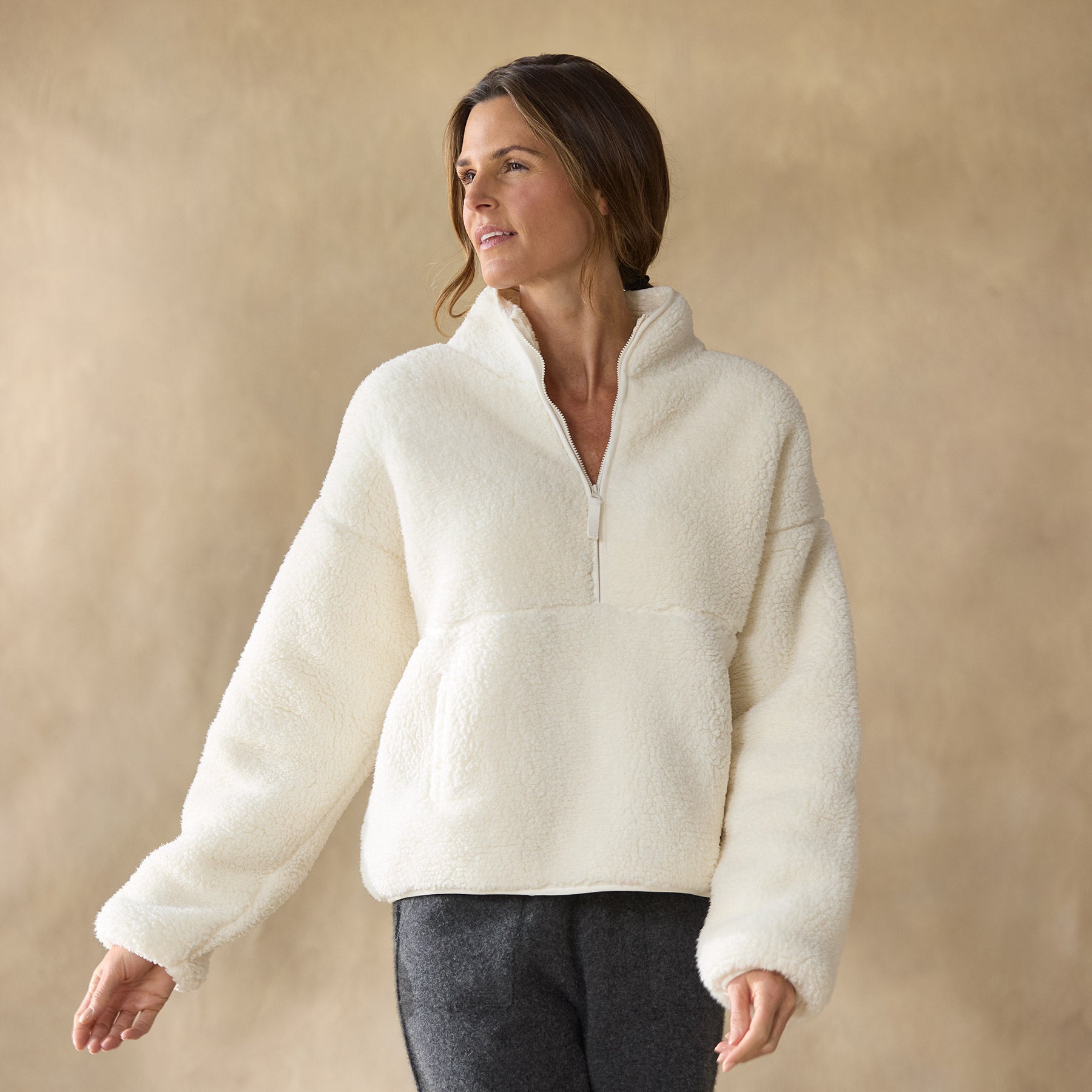sundance-Heidi Sherpa Pullover, Petite-Sundance Outlet