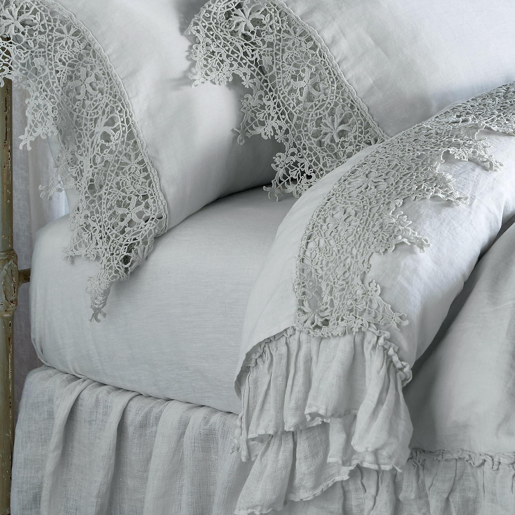 sundance-Gossamer Linen Lace Flat Sheet-Sundance Outlet