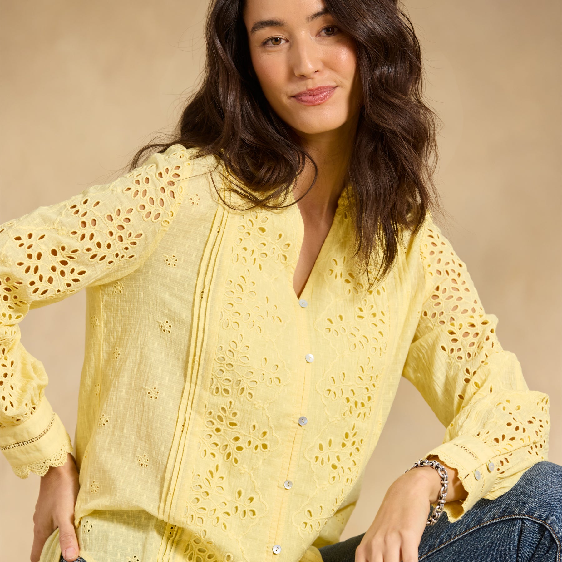 sundance-Valeria Eyelet Shirt-Sundance Outlet