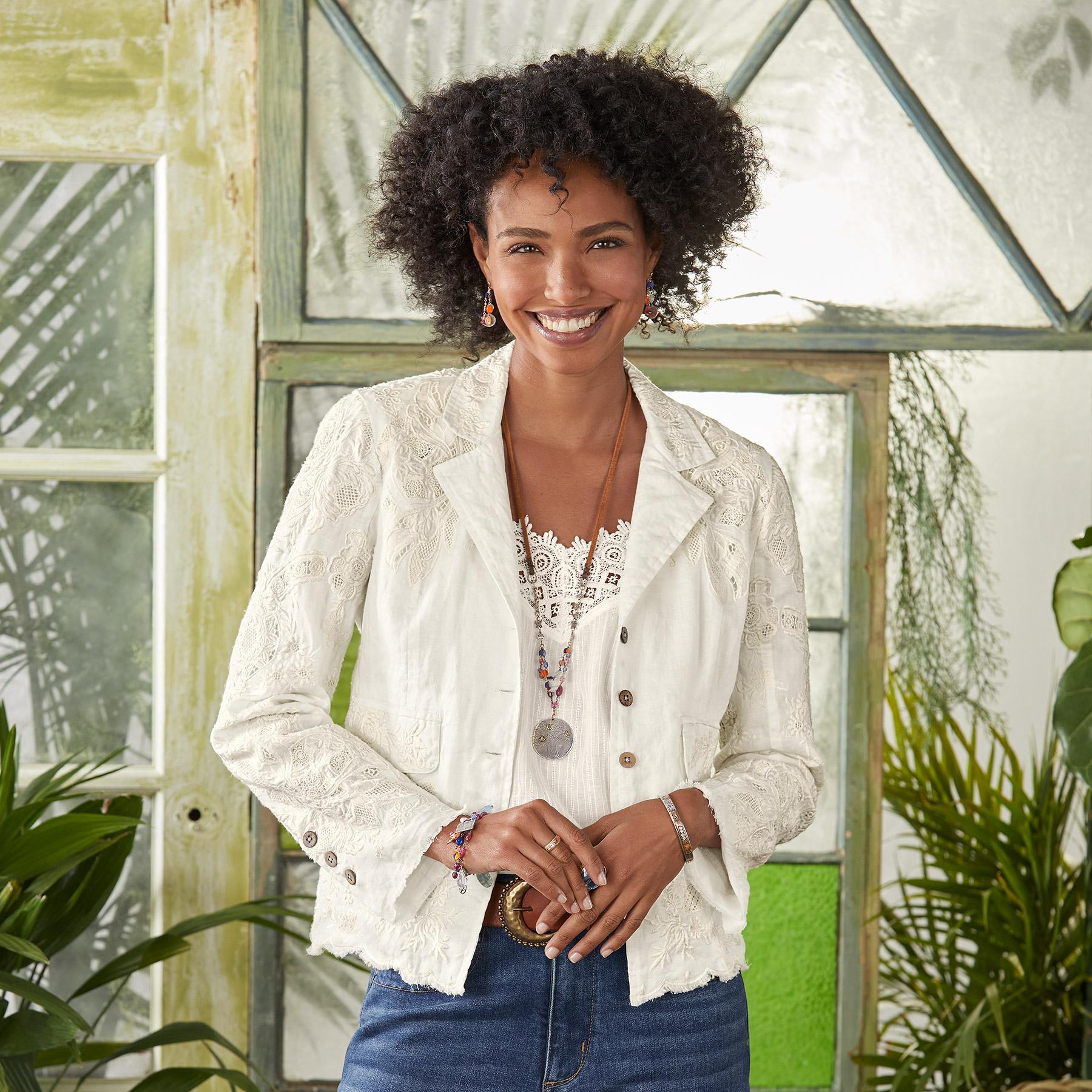 sundance-Rosette Lace Jacket-Sundance Outlet