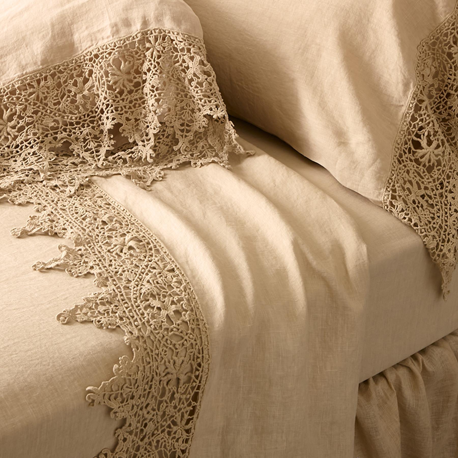 sundance-Gossamer Linen Lace Flat Sheet-Sundance Outlet