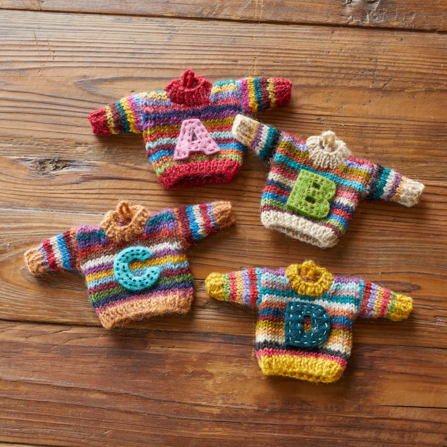 sundance-Striped Initial Sweater Ornament-Sundance Outlet