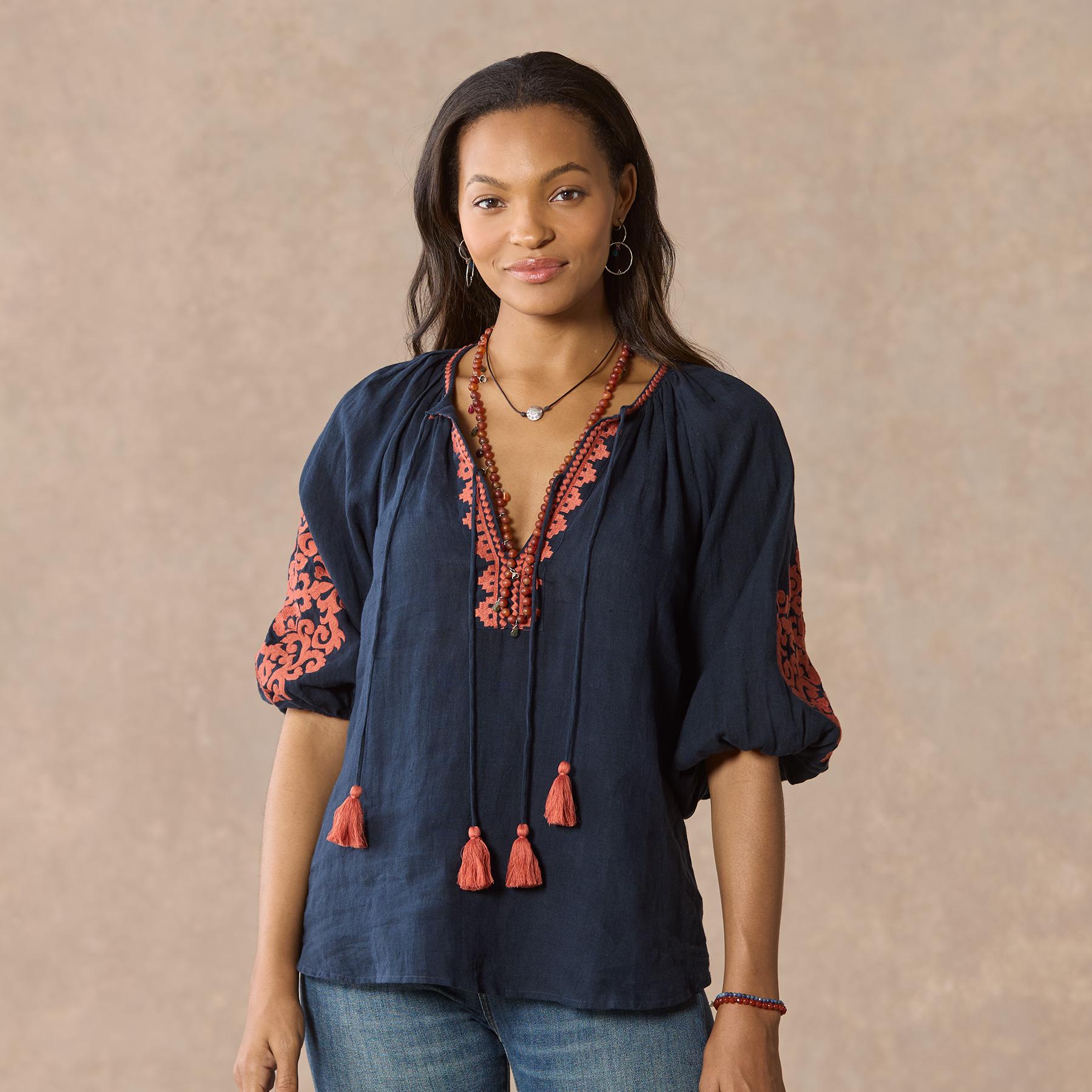 sundance-Tahiti Embroidered Top-Sundance Outlet