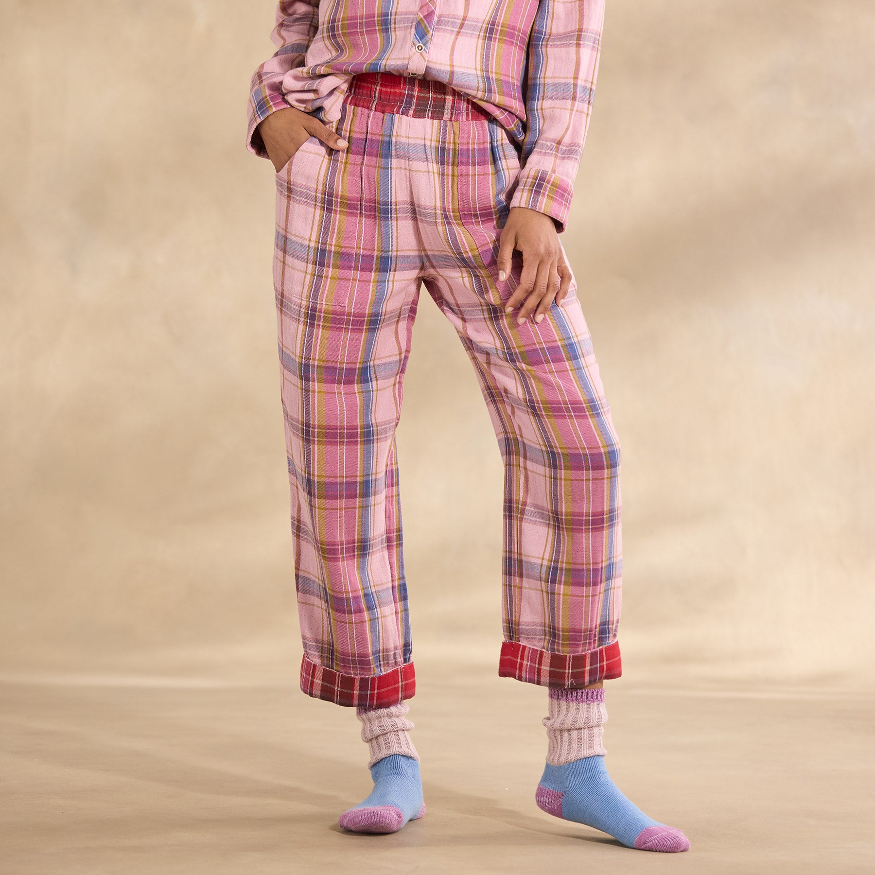 sundance-Martina Plaid Pajama Bottoms-Sundance Outlet