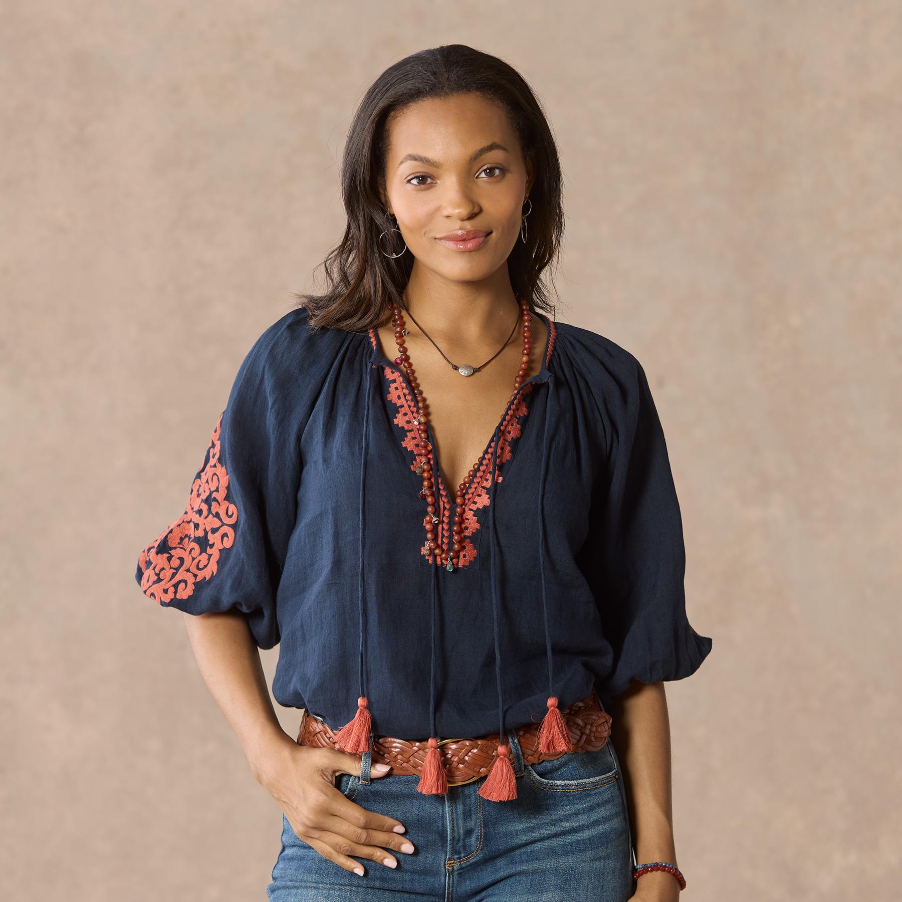 sundance-Tahiti Embroidered Top-Sundance Outlet