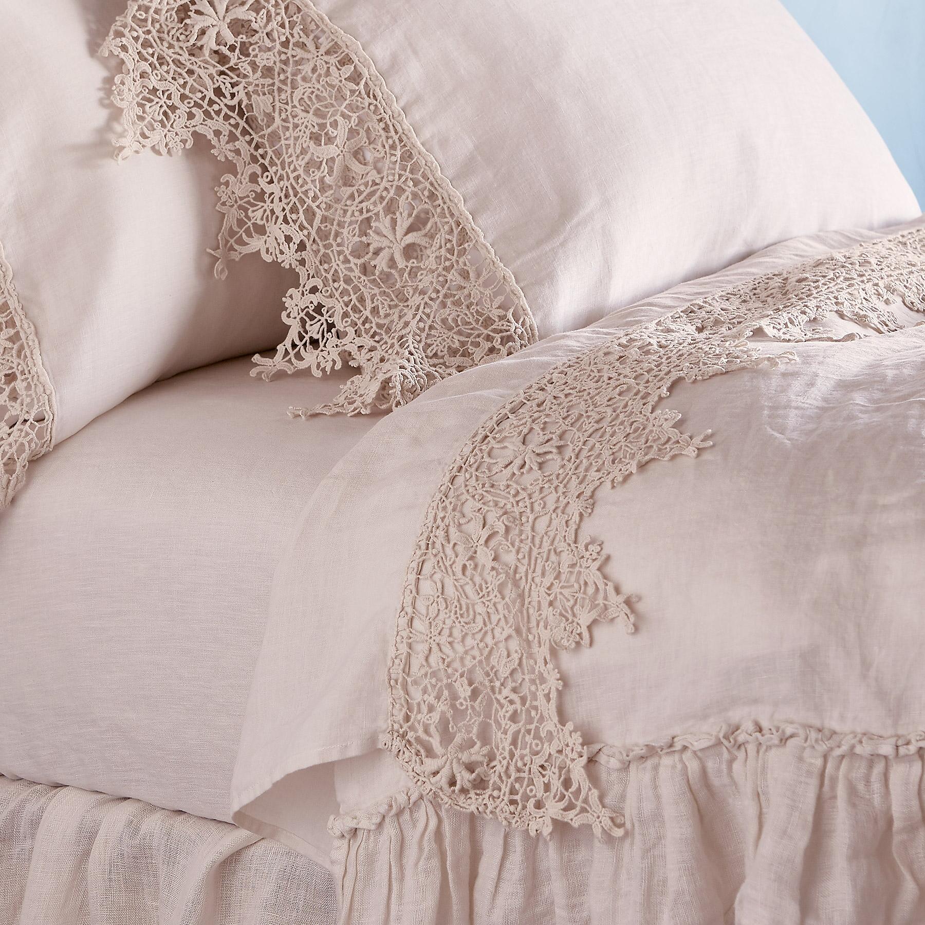 sundance-Gossamer Linen Lace Flat Sheet-Sundance Outlet