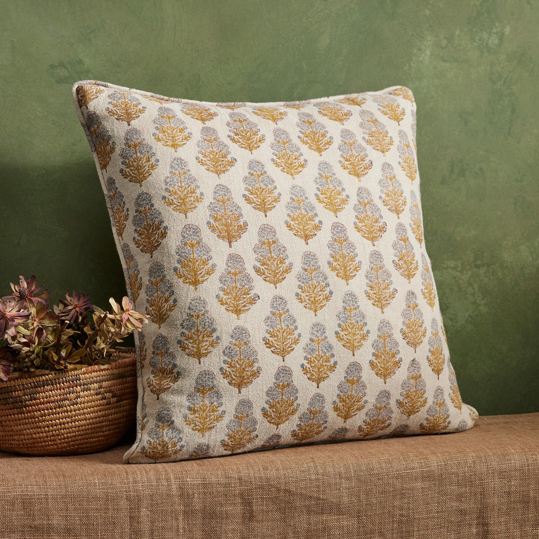 sundance-Marigold Bloom Block Print Pillow-Sundance Outlet