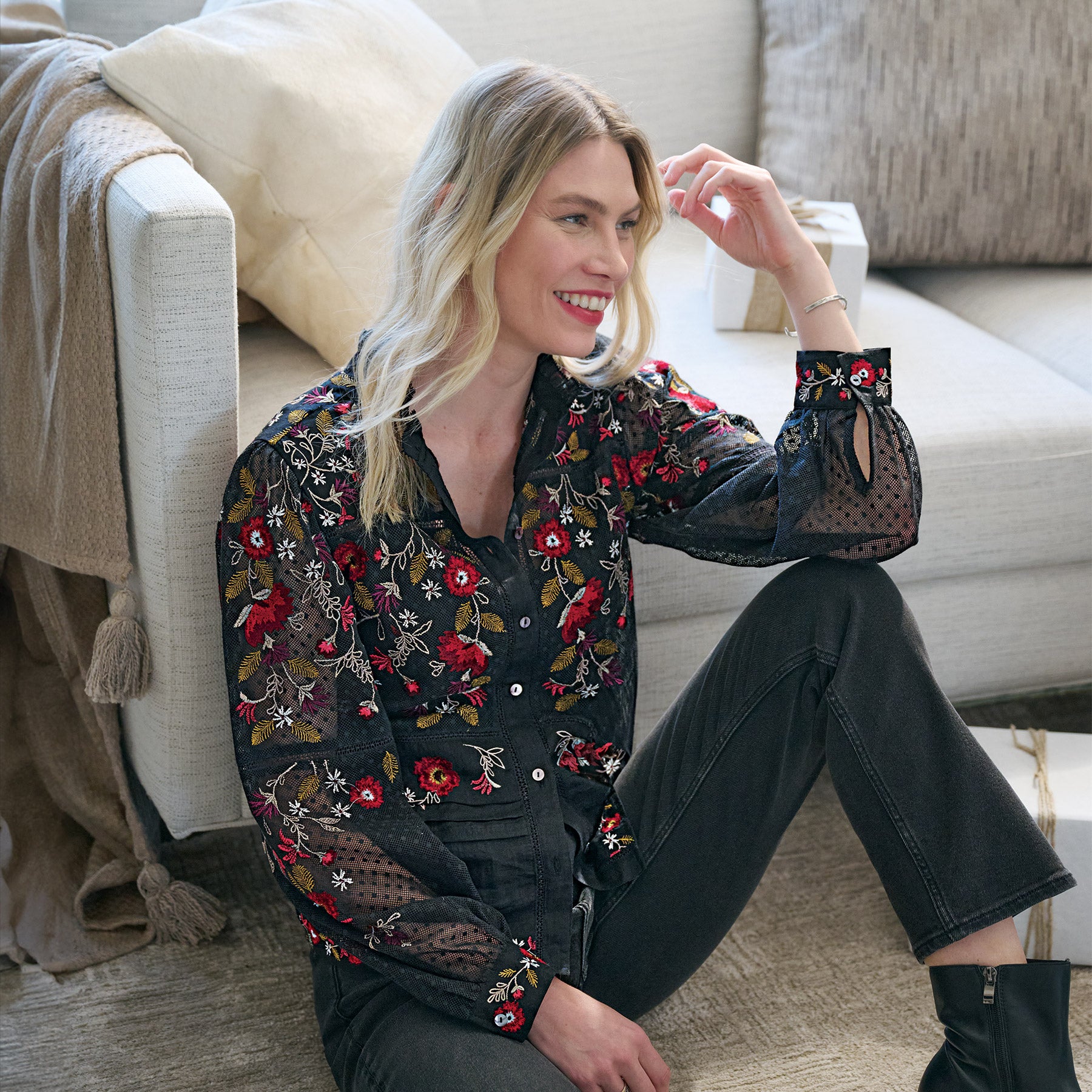 sundance-Beaumont Blooms Top-Sundance Outlet