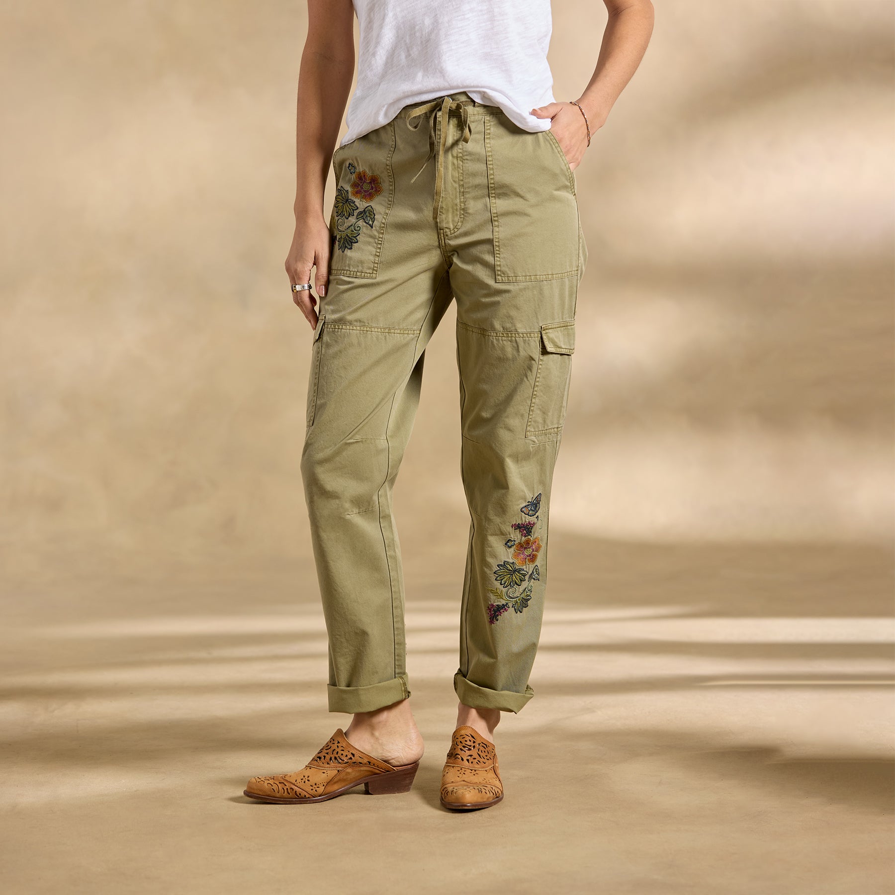 sundance-Starling Embroidered Pants, Petite-Sundance Outlet