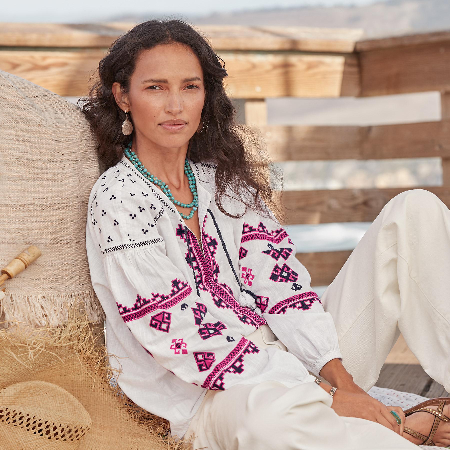 sundance-Delphi Embroidered Top-Sundance Outlet