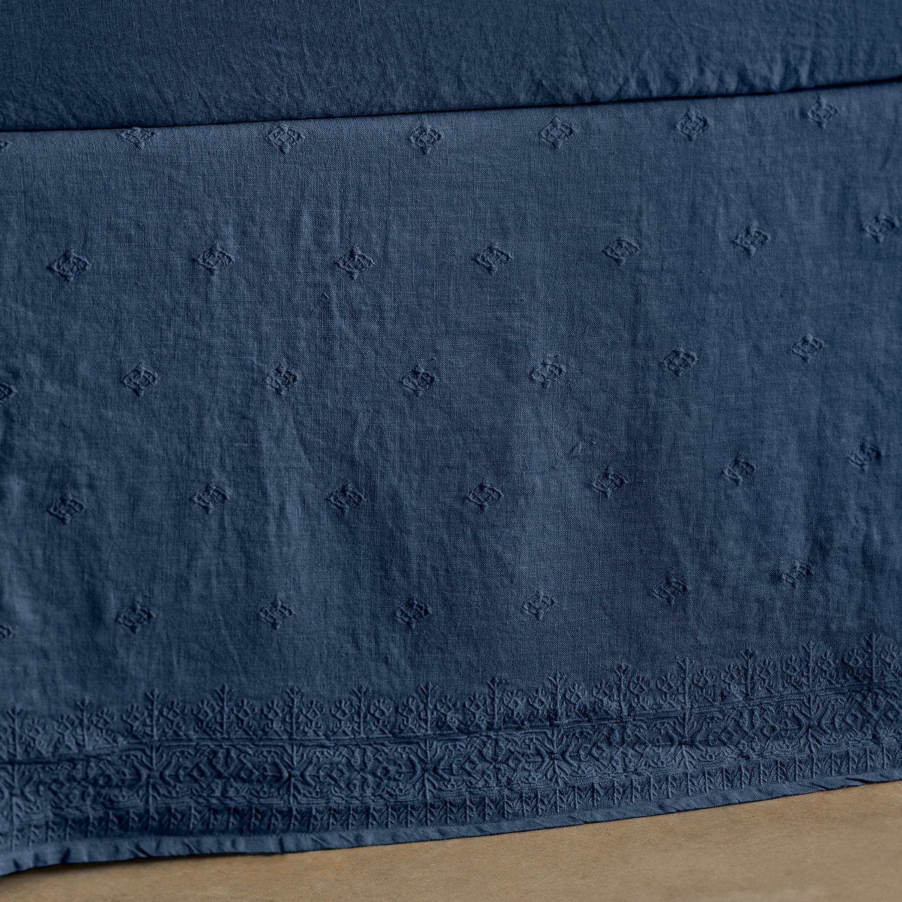 sundance-Gossamer Linen Embroidery Bedskirt-Sundance Outlet