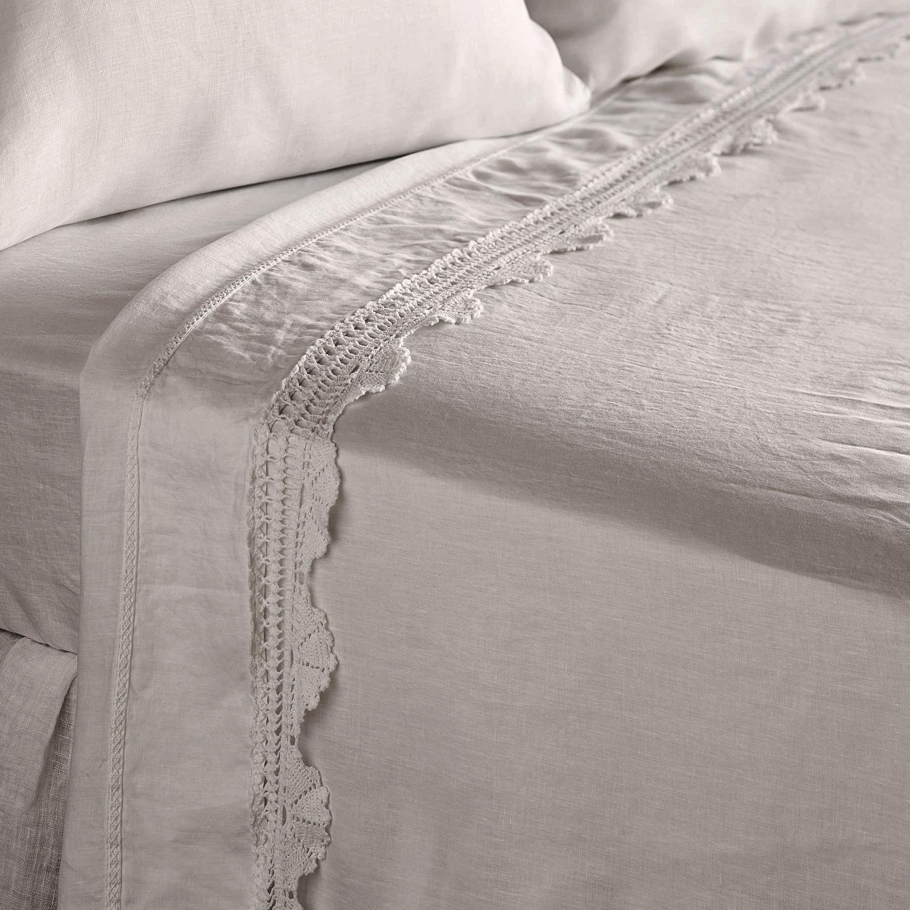 sundance-Gossamer Linen Crochet Flat Sheet-Sundance Outlet