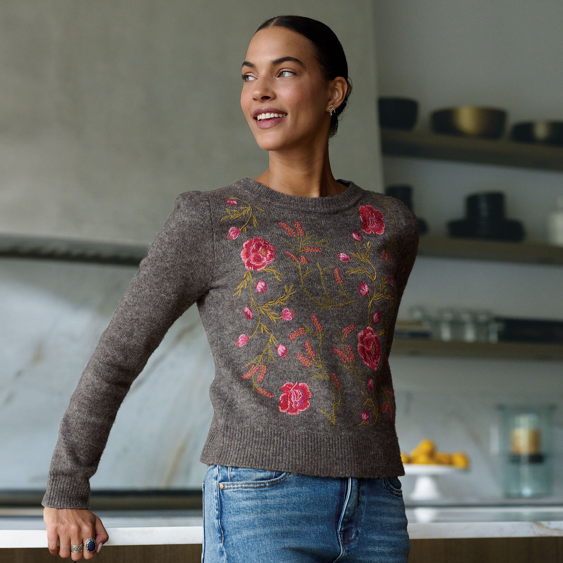 sundance-Evermore Bloom Sweater, Petite-Sundance Outlet