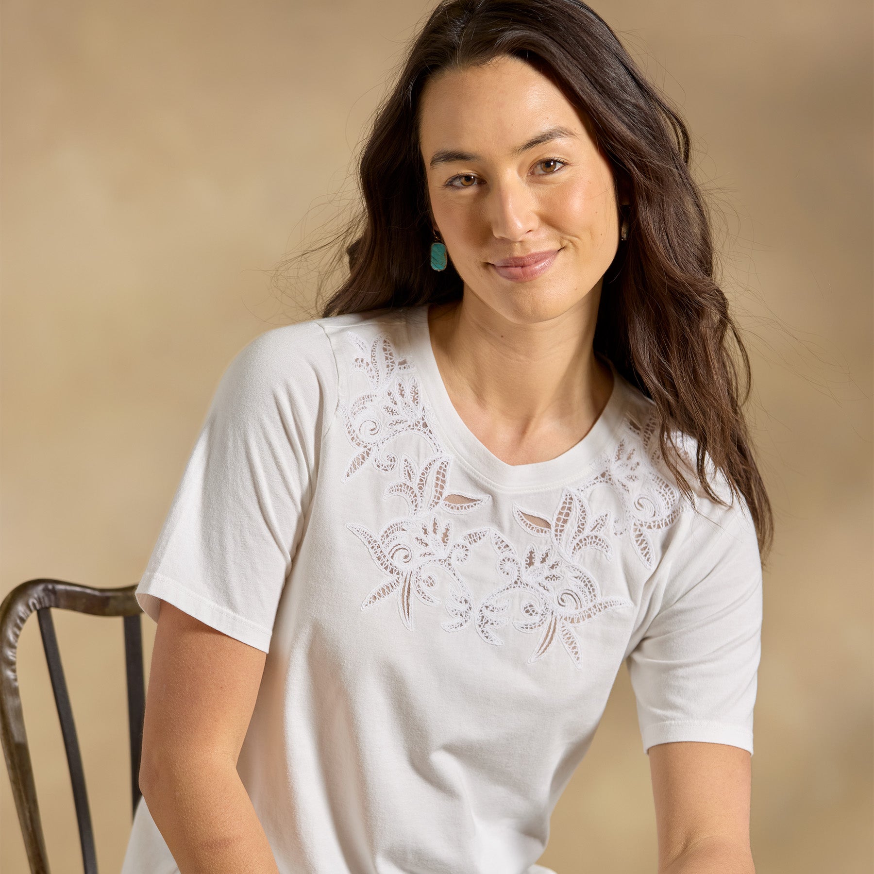 sundance-Toluca Lace Tee-Sundance Outlet