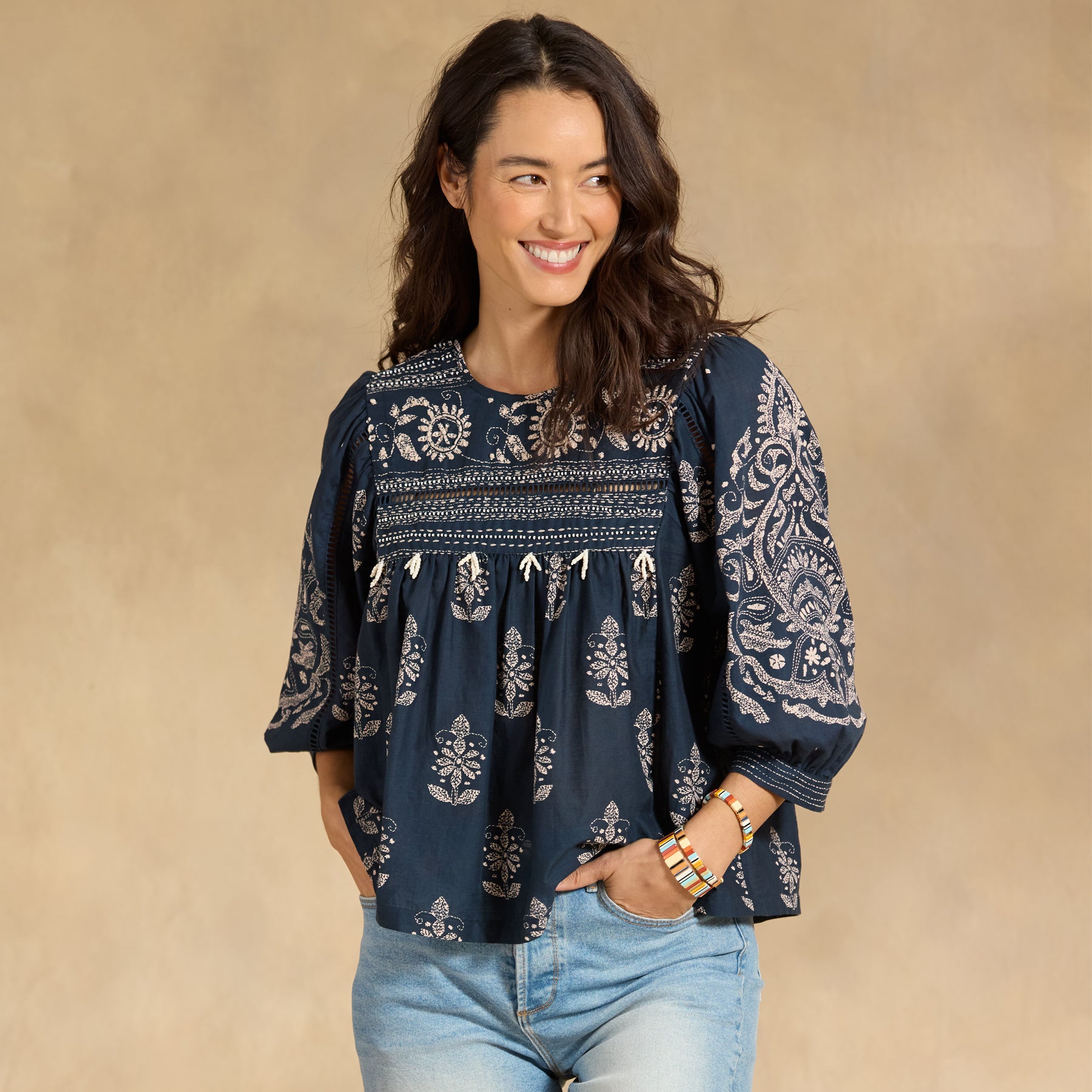 sundance-Masha Embroidered Top-Sundance Outlet