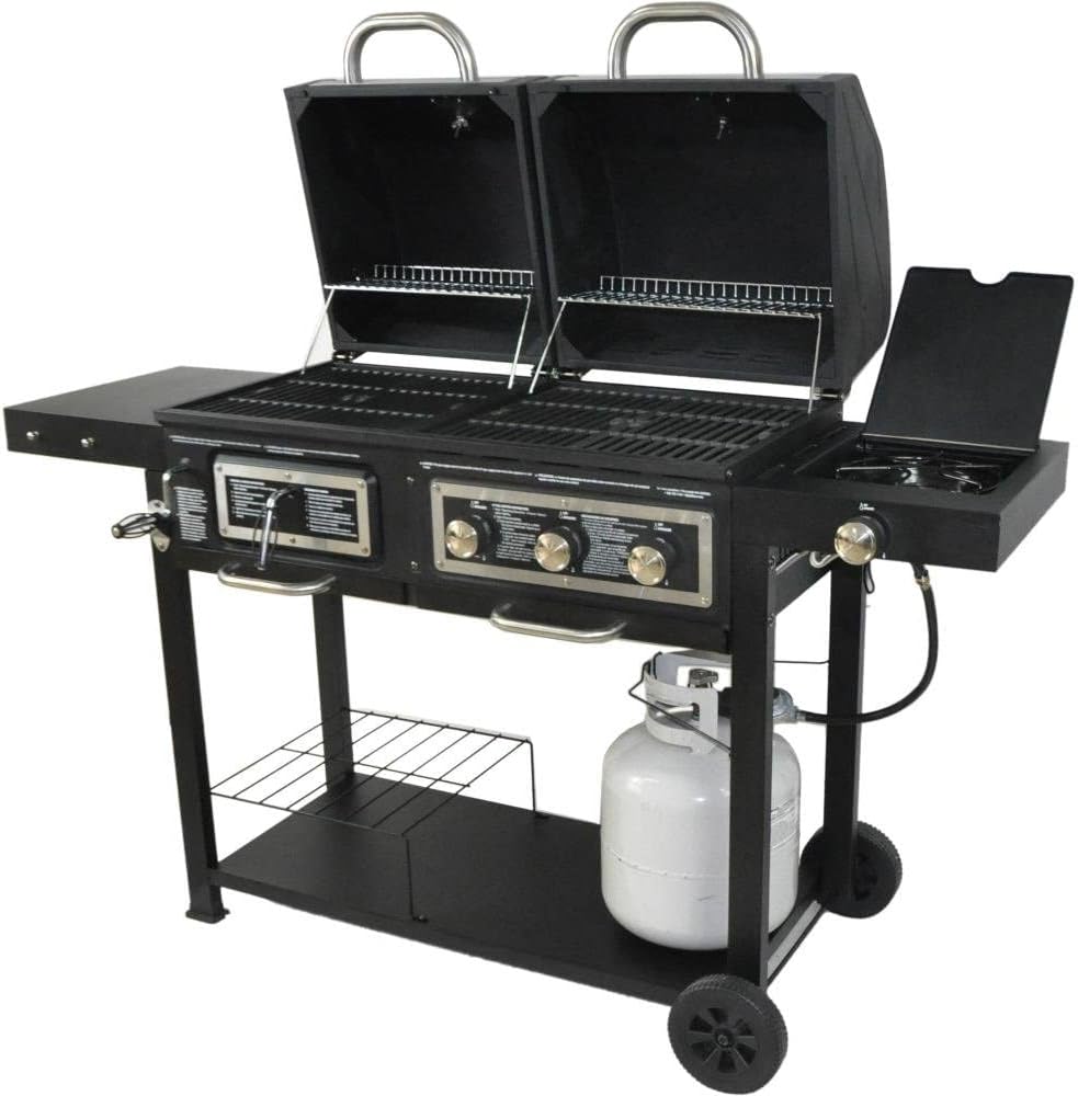 BLOSSOMZ Doppelgrill – Gas & Kohle für Perfekte BBQ-Momente